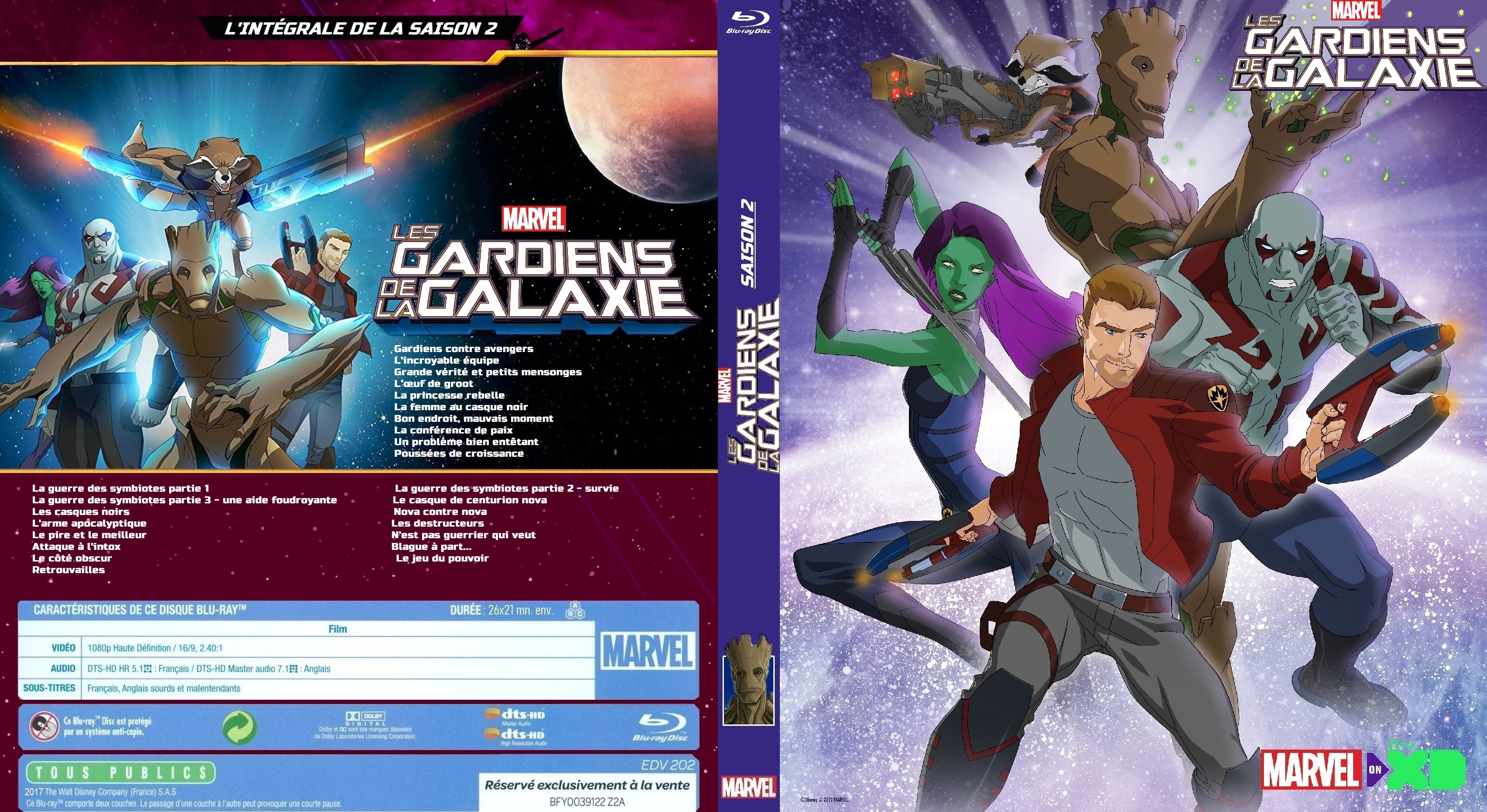 Jaquette DVD Les gardiens de la galaxie saison 2 BLU RAY custom