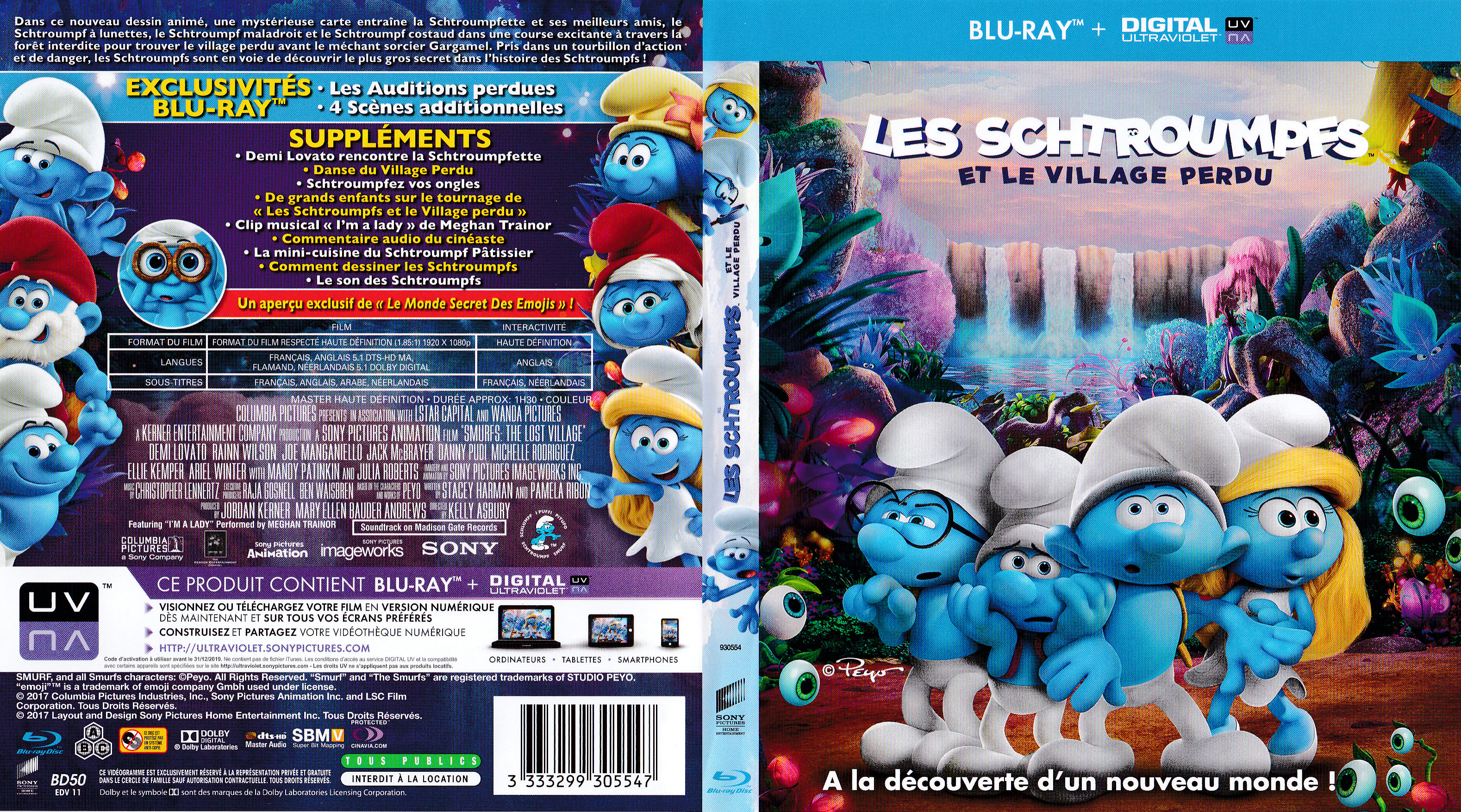 Jaquette DVD Les schtroumpfs et le village perdu (BLU-RAY)