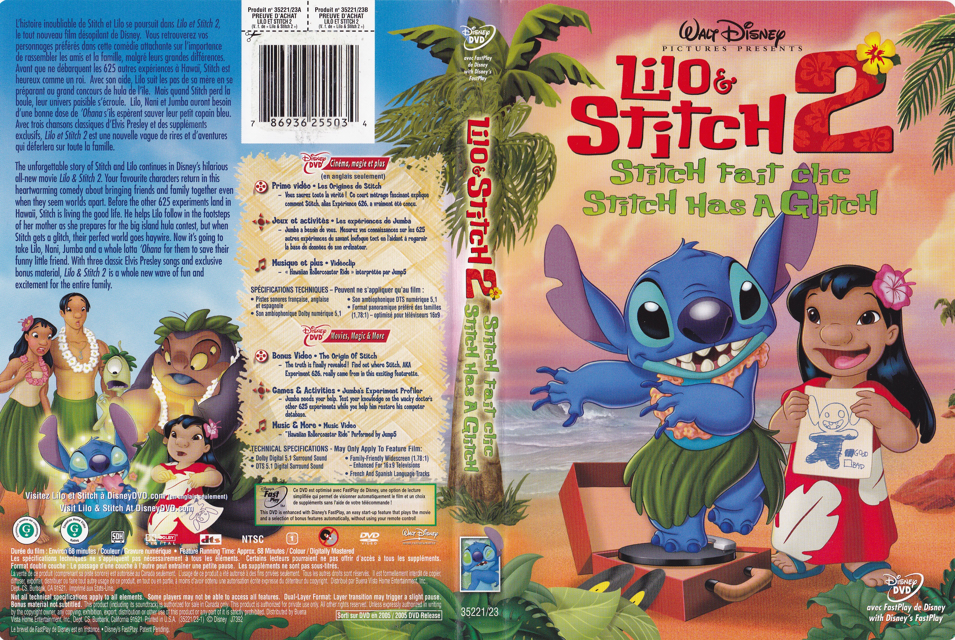 Jaquette DVD de Lilo et Stitch 2 (Canadienne) - Cinéma Passion