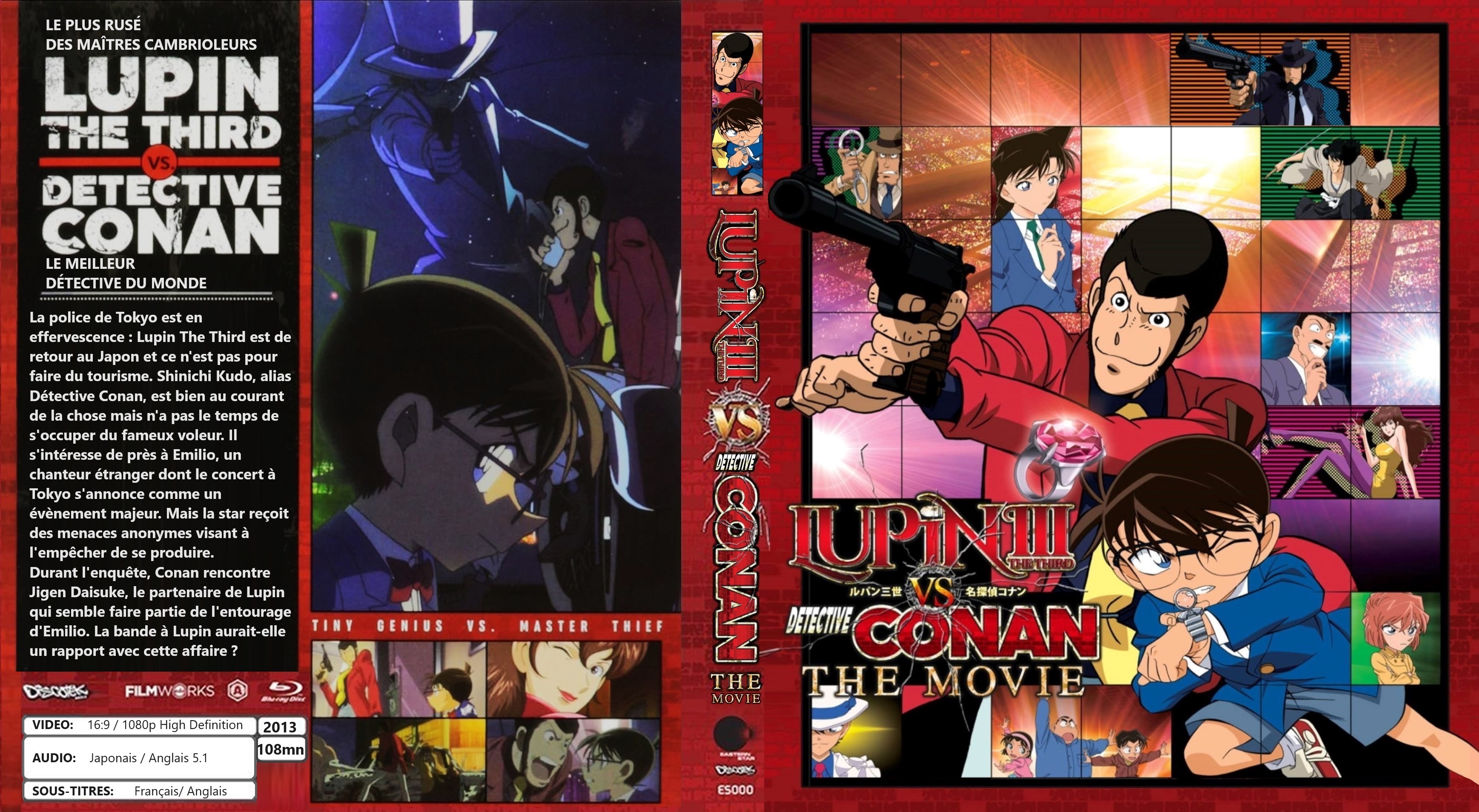 Jaquette DVD Lupin III vs detective Conan le film (2013) BLU RAY custom