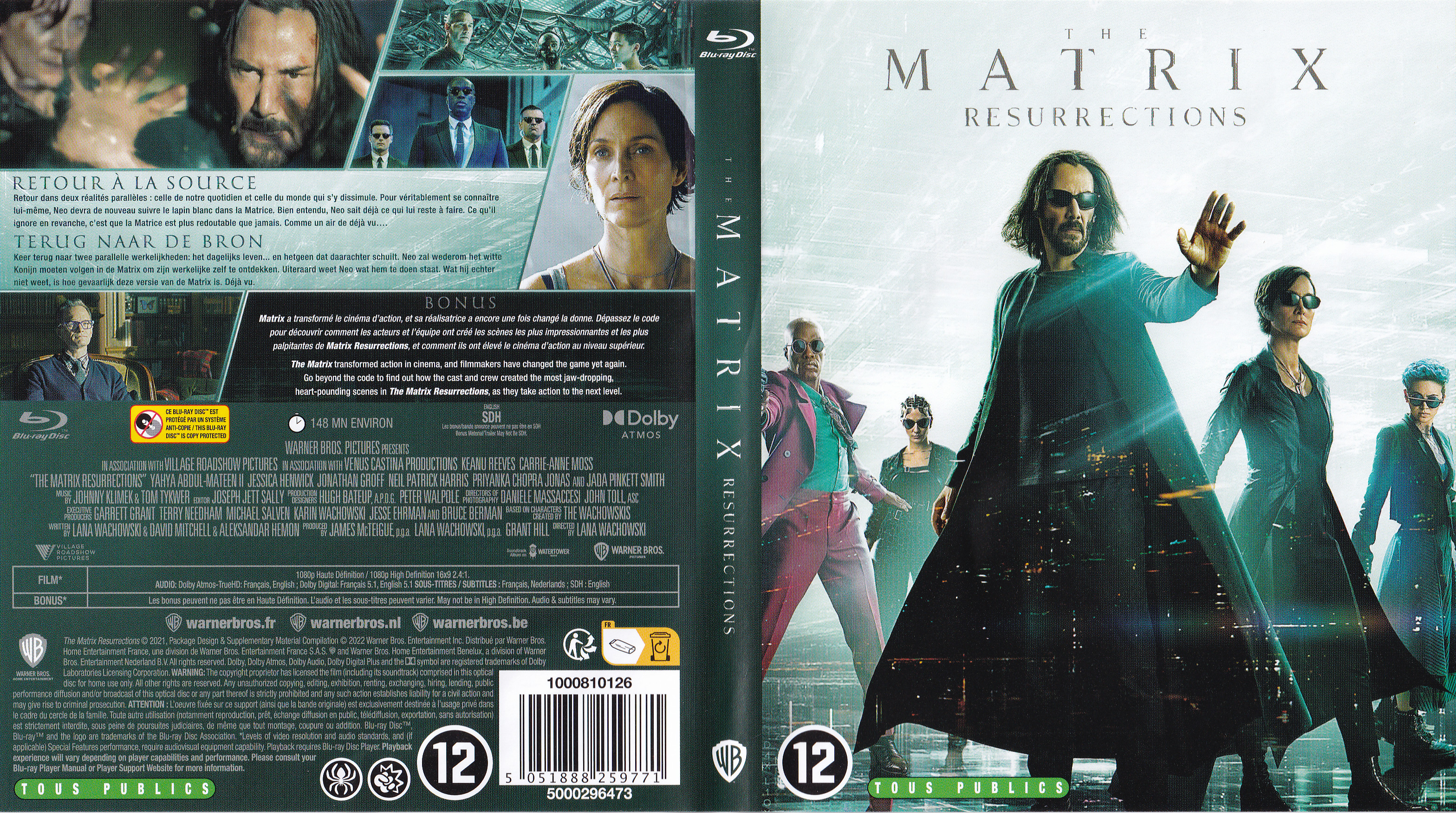 Jaquette DVD Matrix resurrections (BLU-RAY)