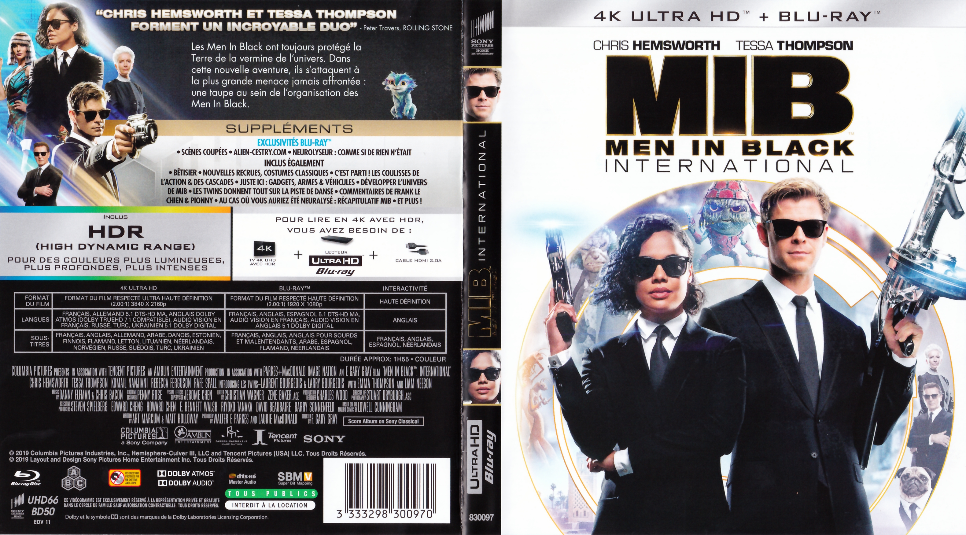 Jaquette DVD Men in black international 4K (BLU-RAY)