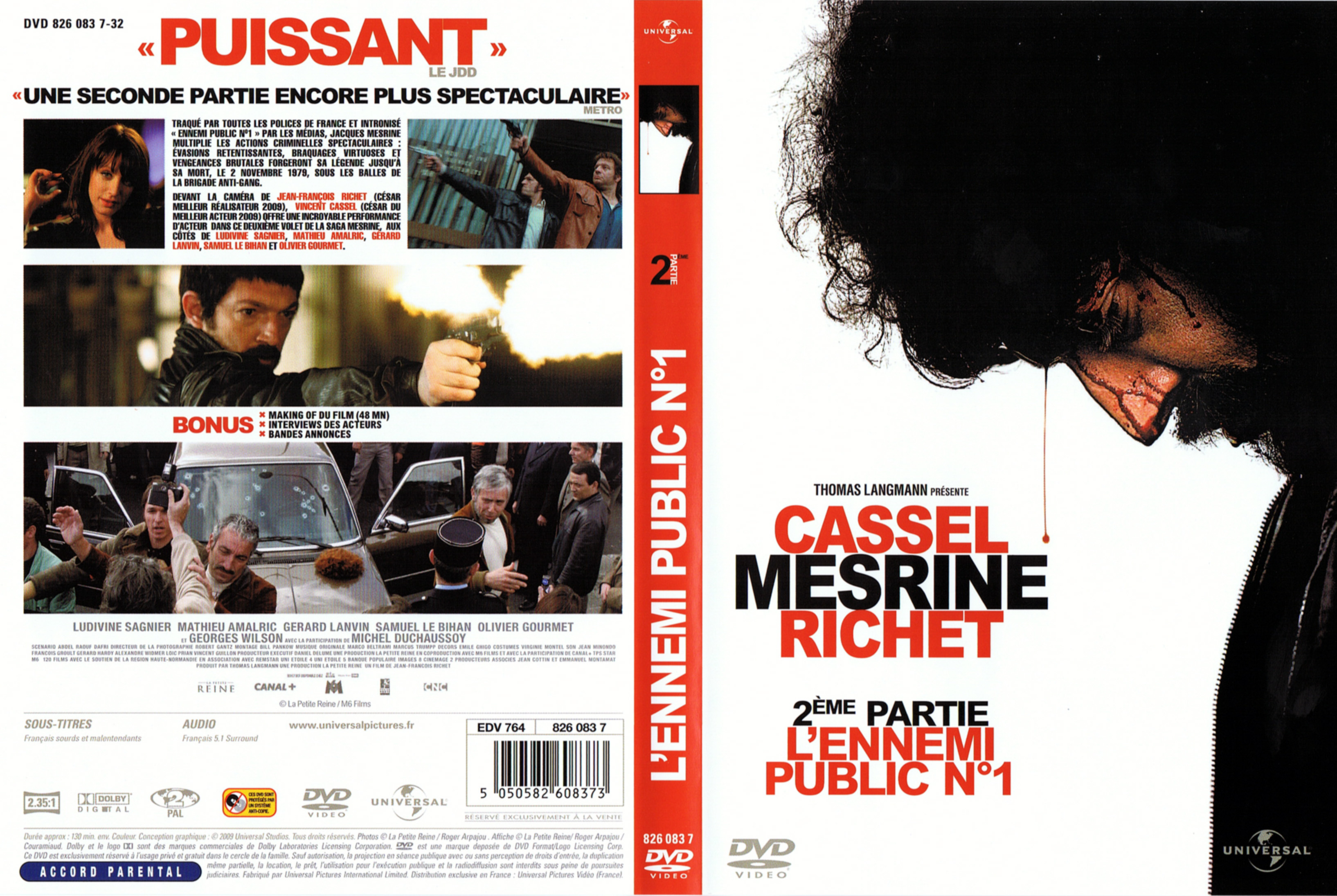Jaquette DVD Mesrine - L