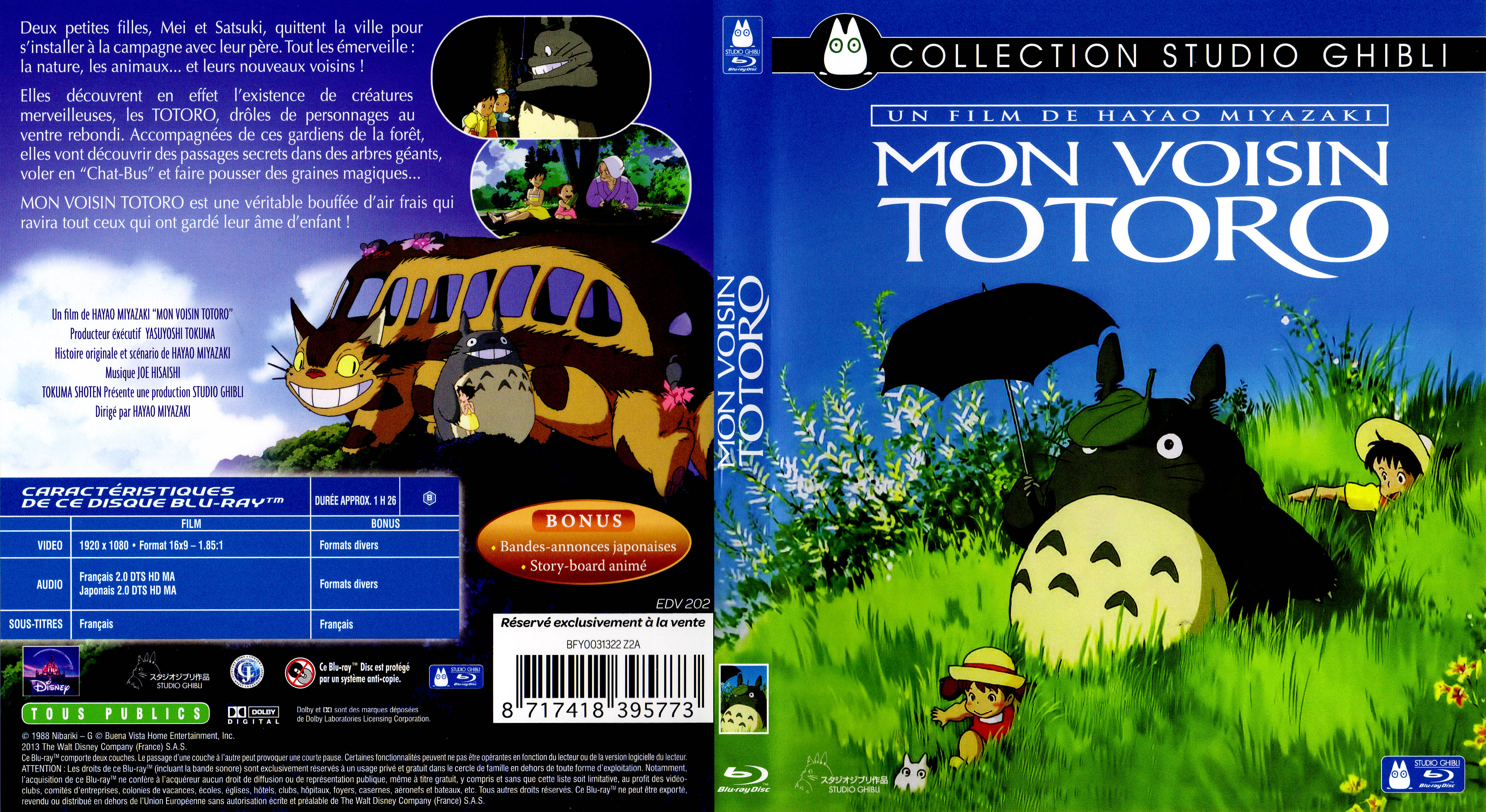 Jaquette DVD de Mon voisin Totoro (BLU-RAY) - Cinéma Passion