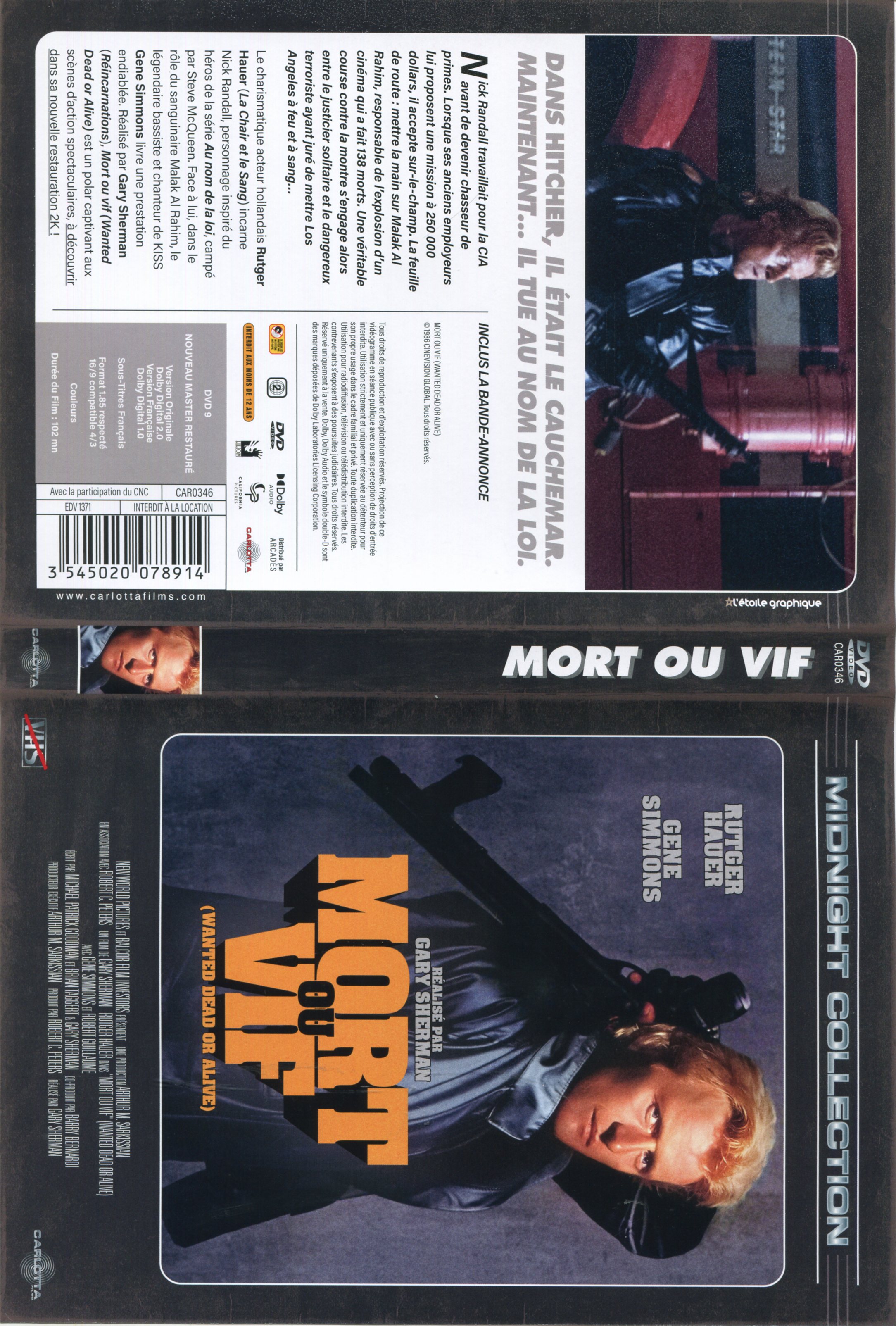 Jaquette Dvd De Mort Ou Vif Rutger Hauer V Cin Ma Passion