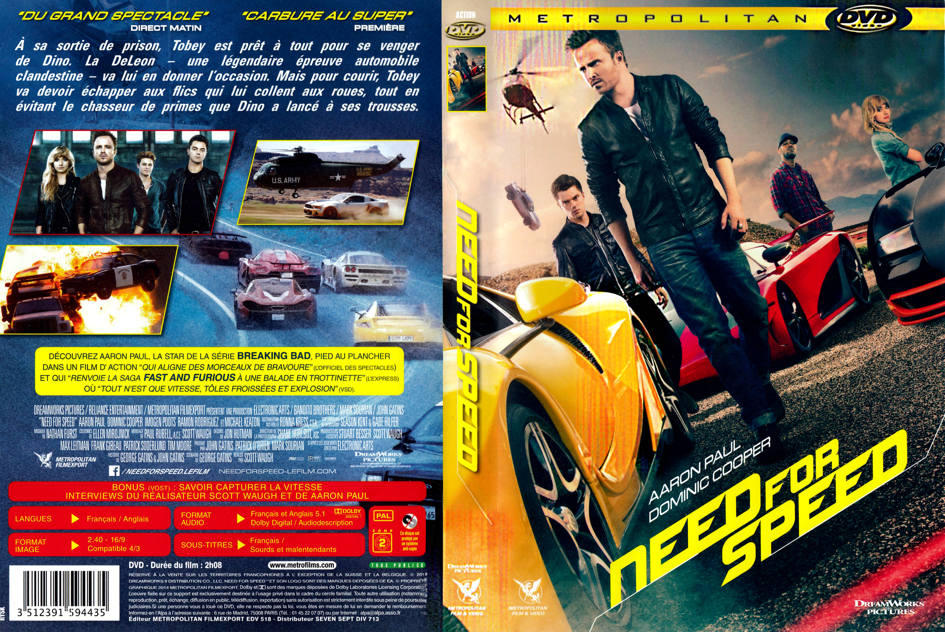 Jaquette DVD Need for Speed v2