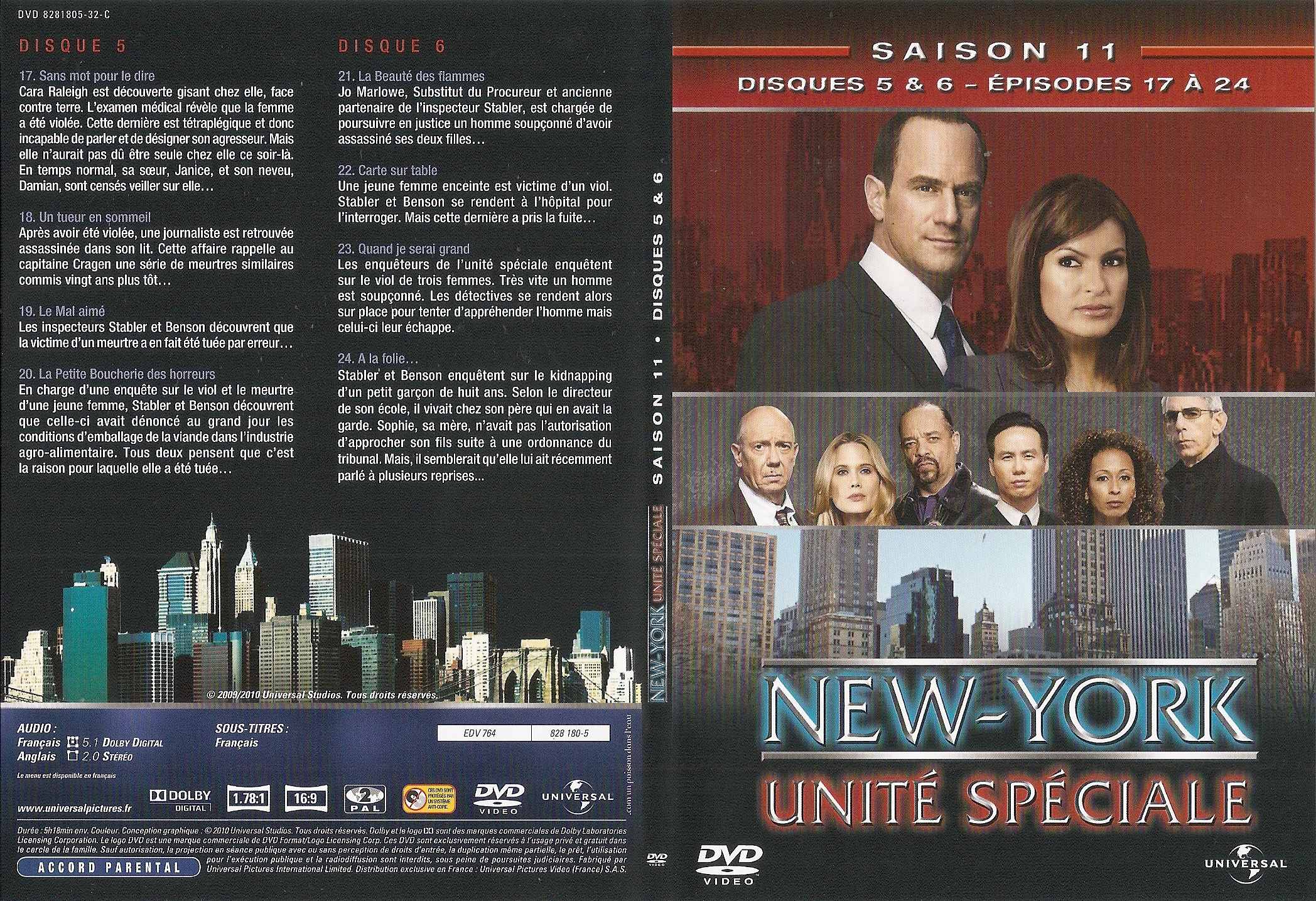 Jaquette DVD New York unit spciale saison 11 DVD 3