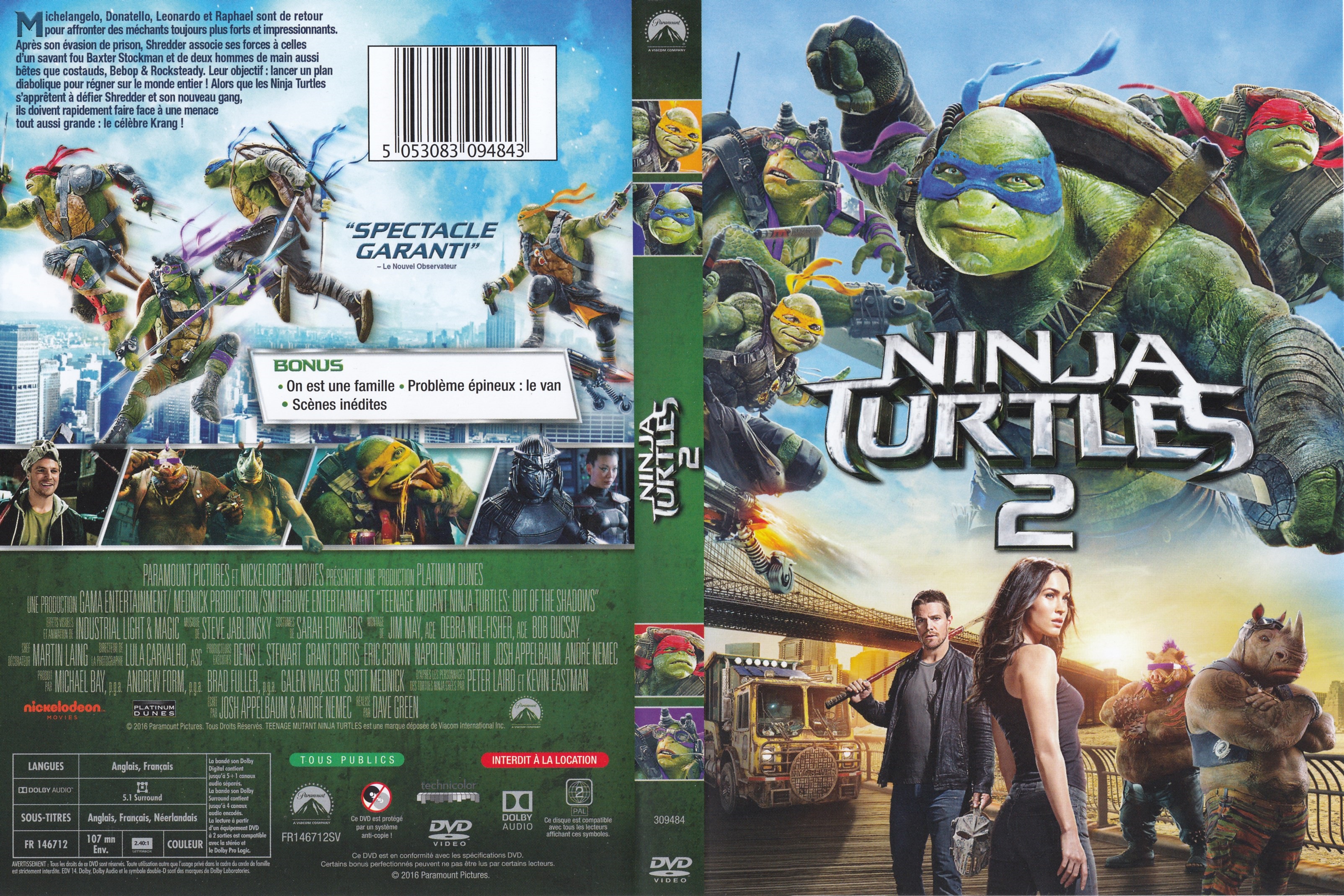Jaquette DVD Ninja Turtles 2