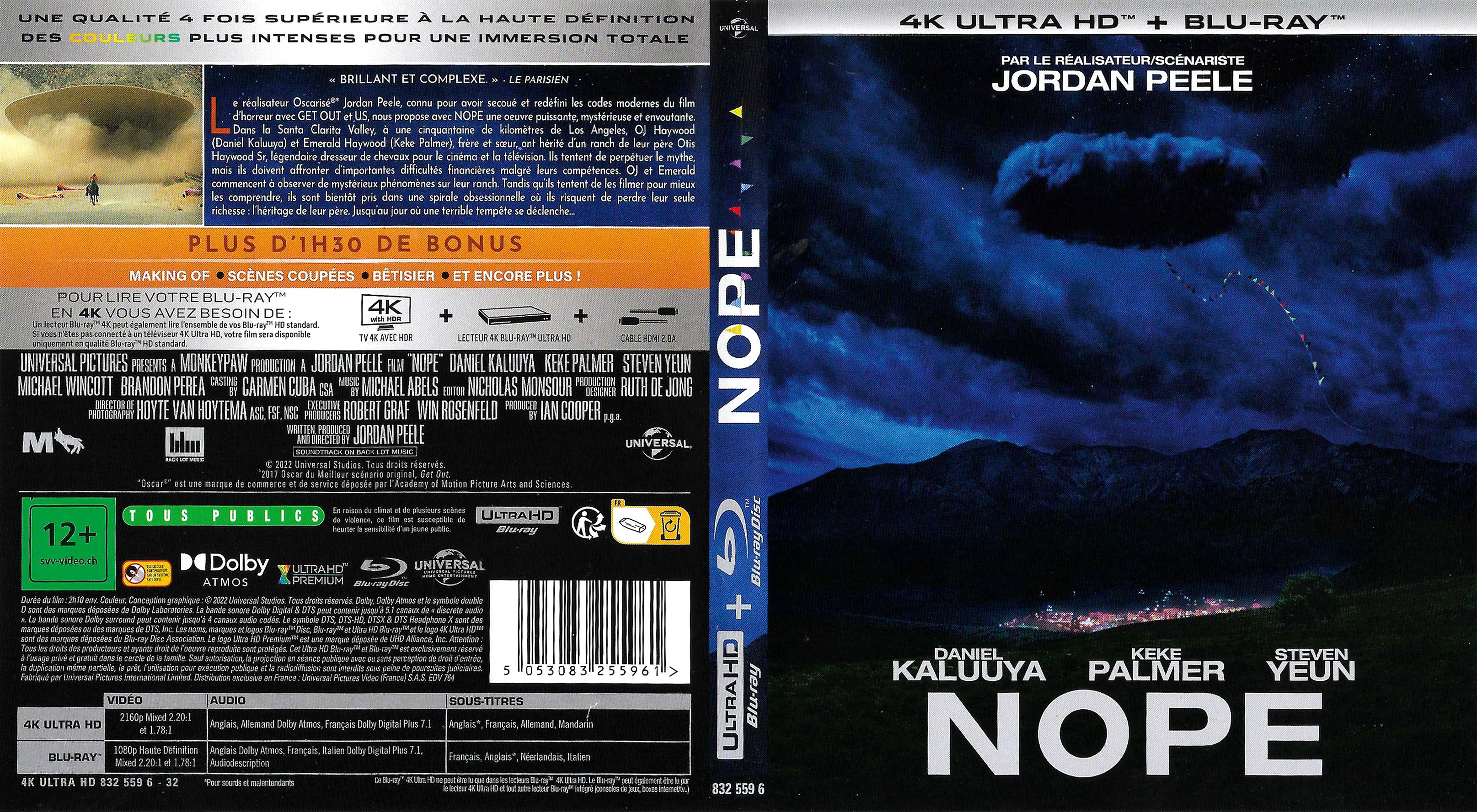 Jaquette DVD Nope 4K (BLU-RAY)