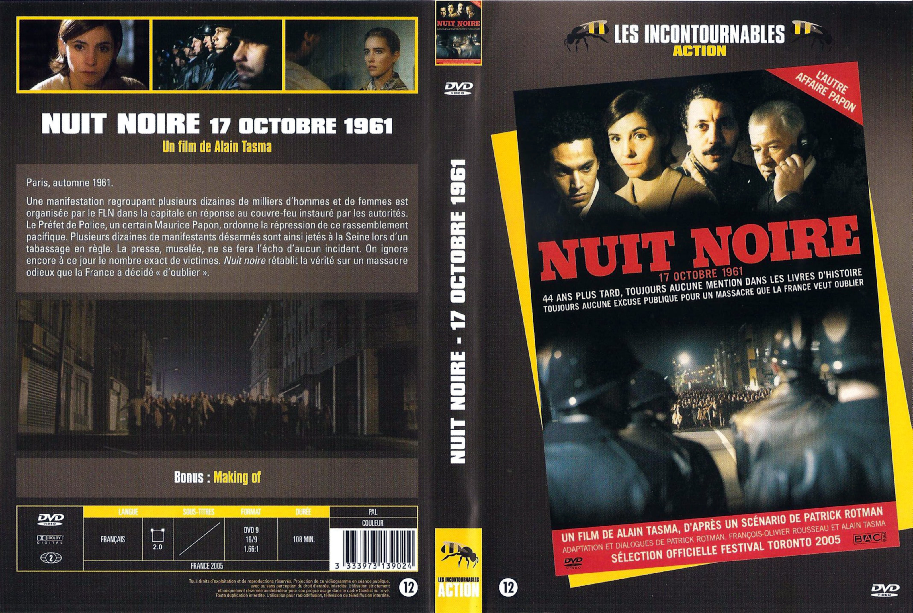 Jaquette DVD Nuit noire 17 Octobre 1961