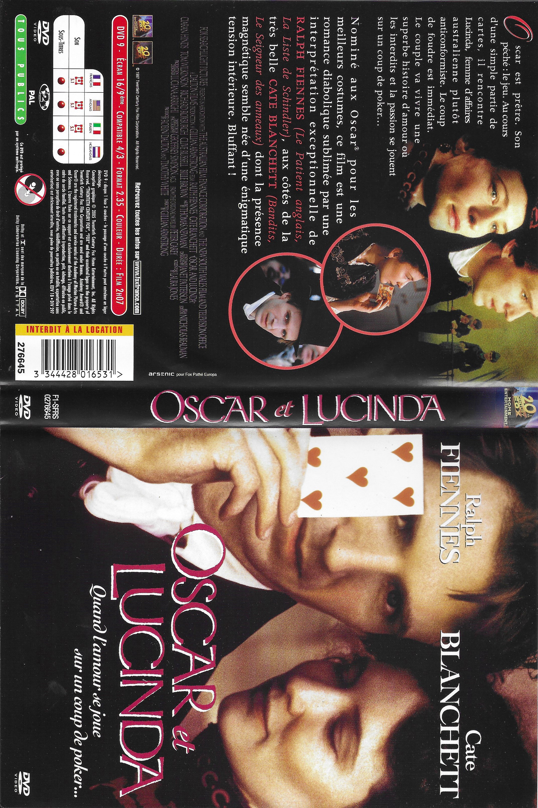 Jaquette DVD Oscar et Lucinda