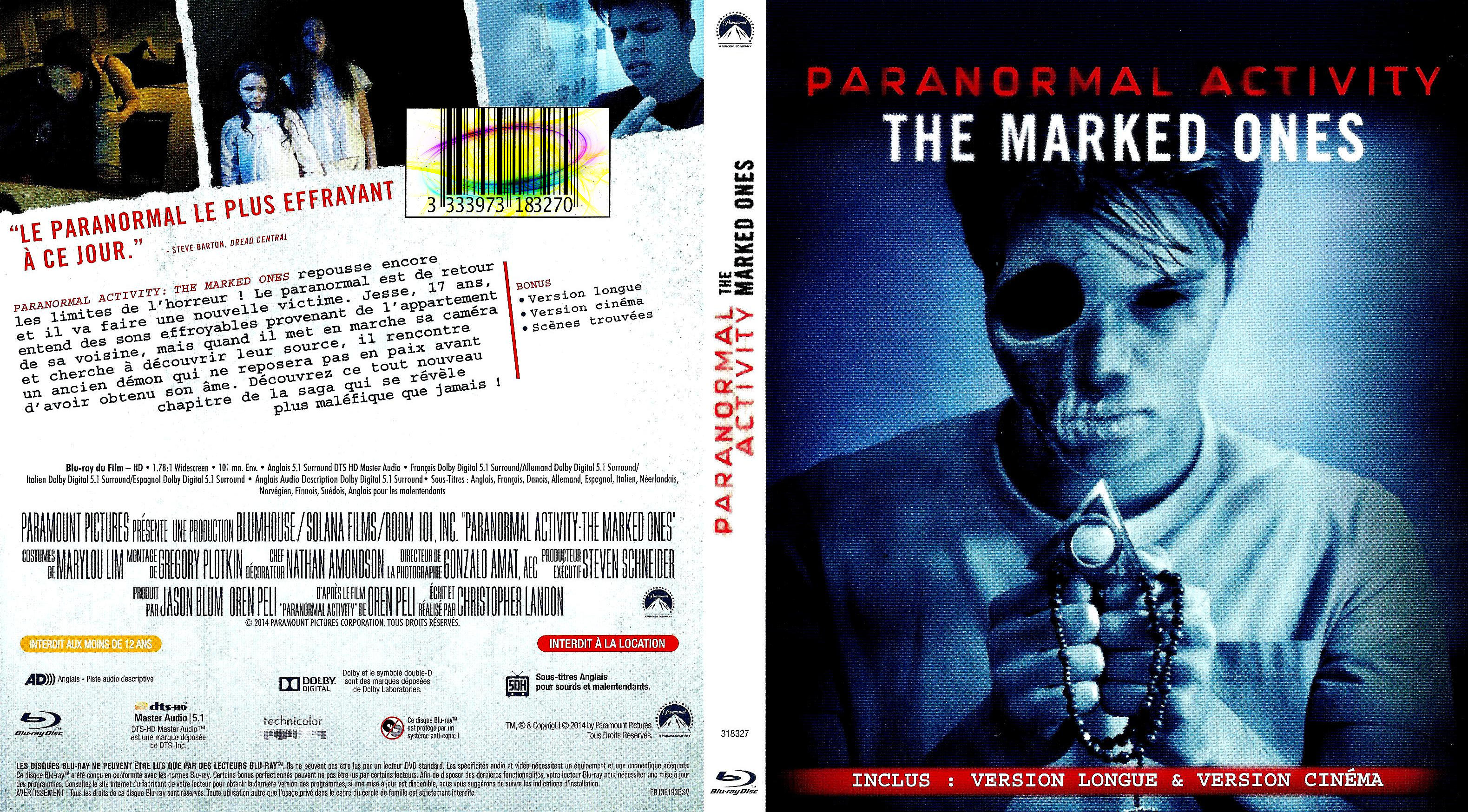 Jaquette Dvd De Paranormal Activity The Marked Ones Blu Ray Cinéma Passion