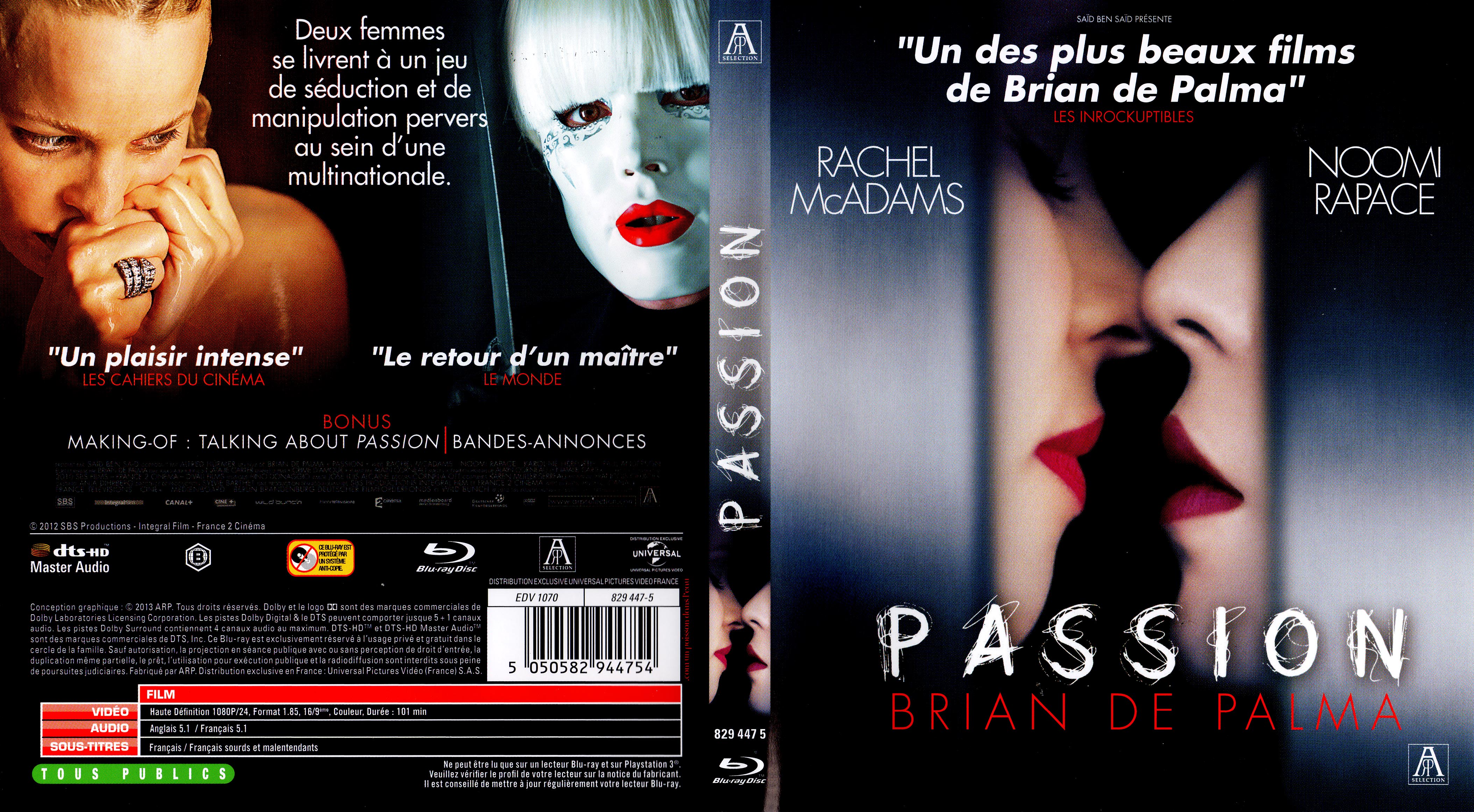 Jaquette DVD de Passion (BLU-RAY) - Cinéma Passion