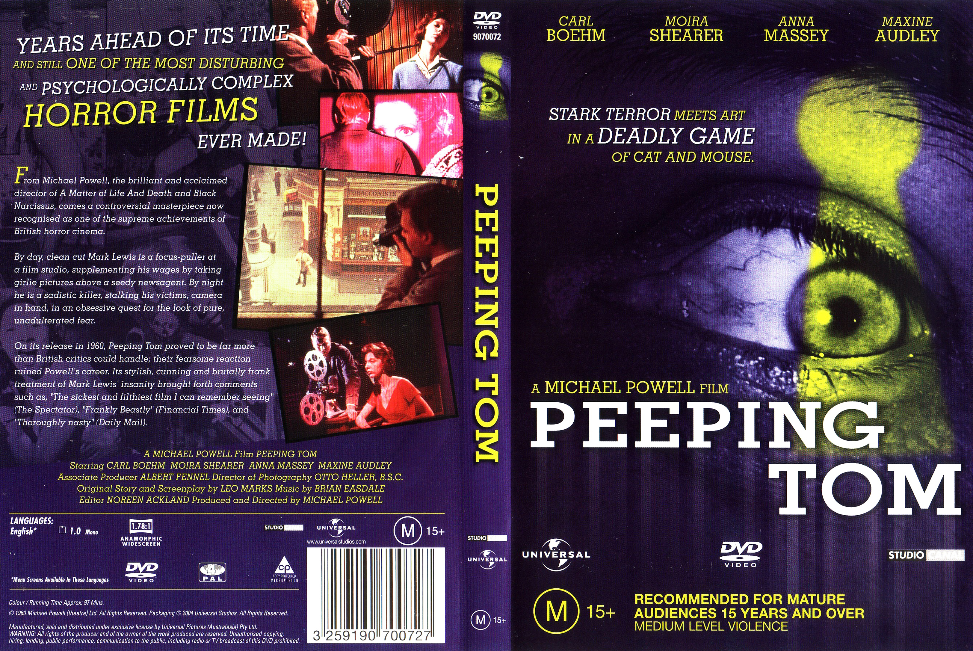 Jaquette Dvd De Peeping Tom Zone Cin Ma Passion