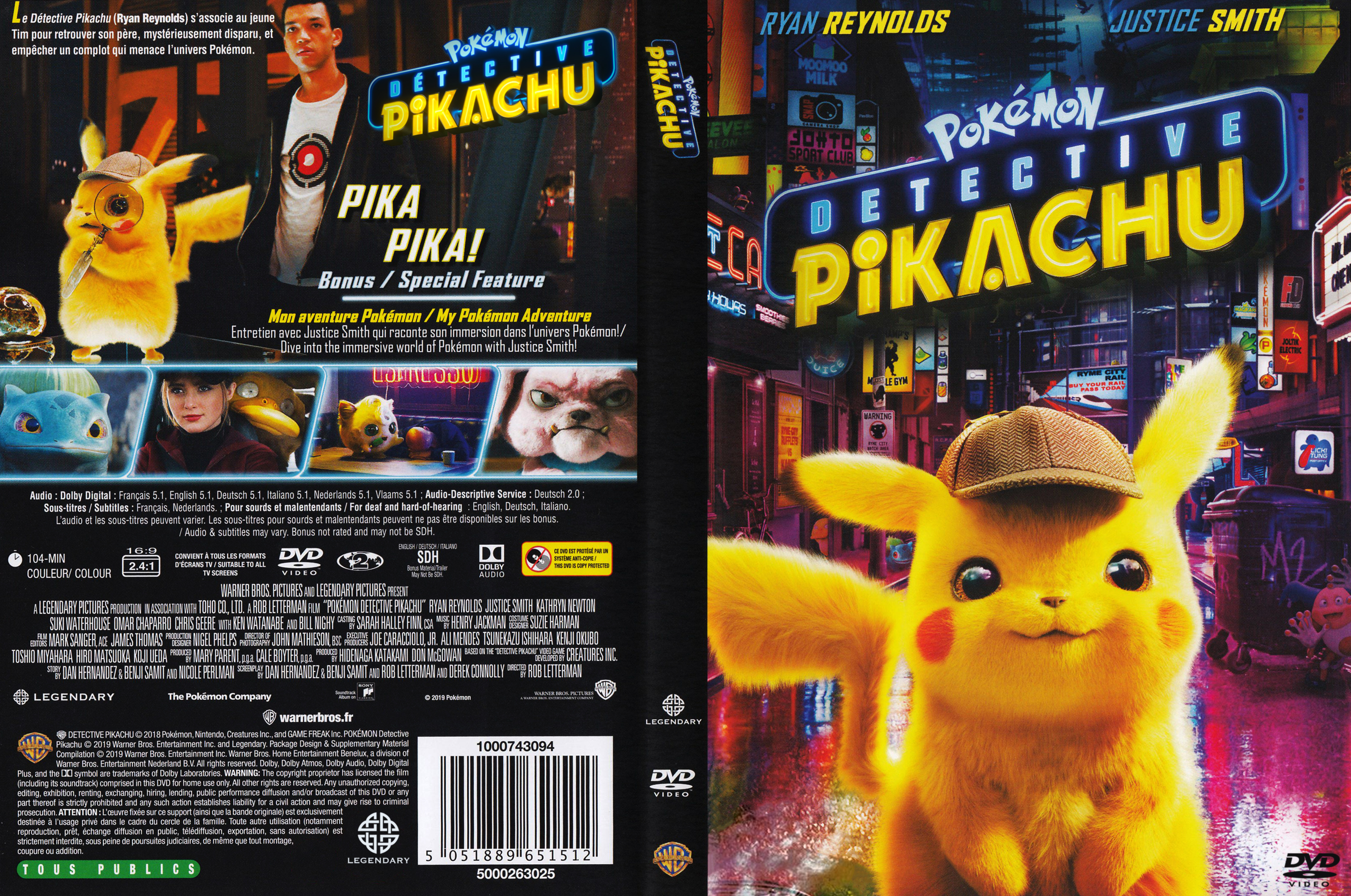 Jaquette DVD Pokemon Detective Pikachu custom v3