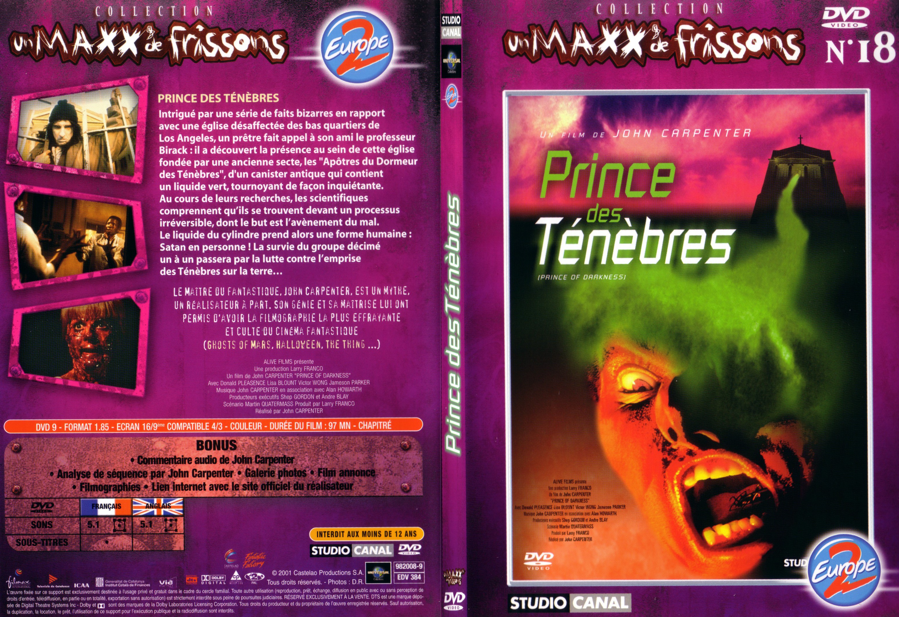 Jaquette DVD Prince des tenebres - SLIM