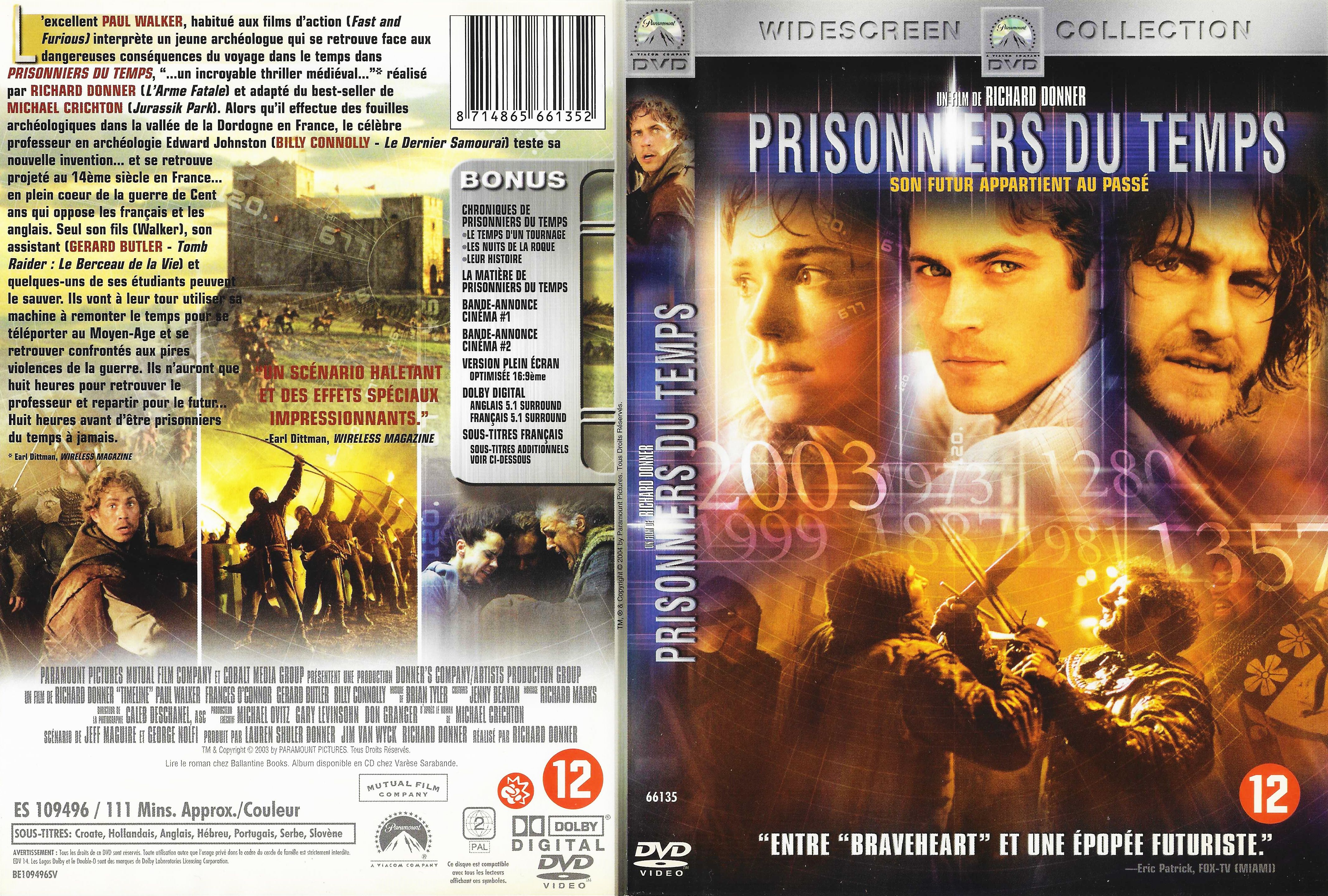 Jaquette DVD Prisonniers du temps v2