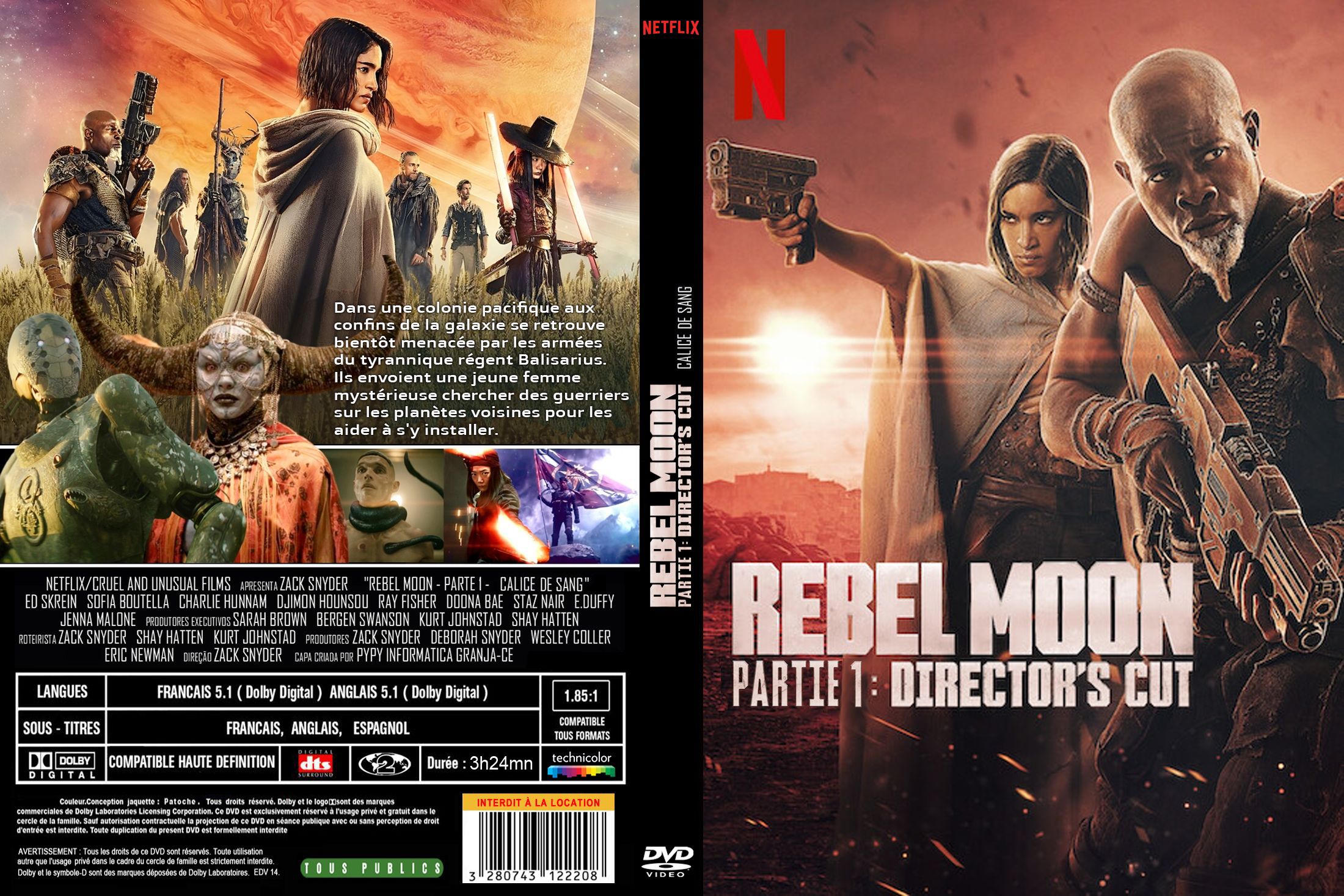 Jaquette DVD Rebel Moon partie 1 Enfant du Feu custom