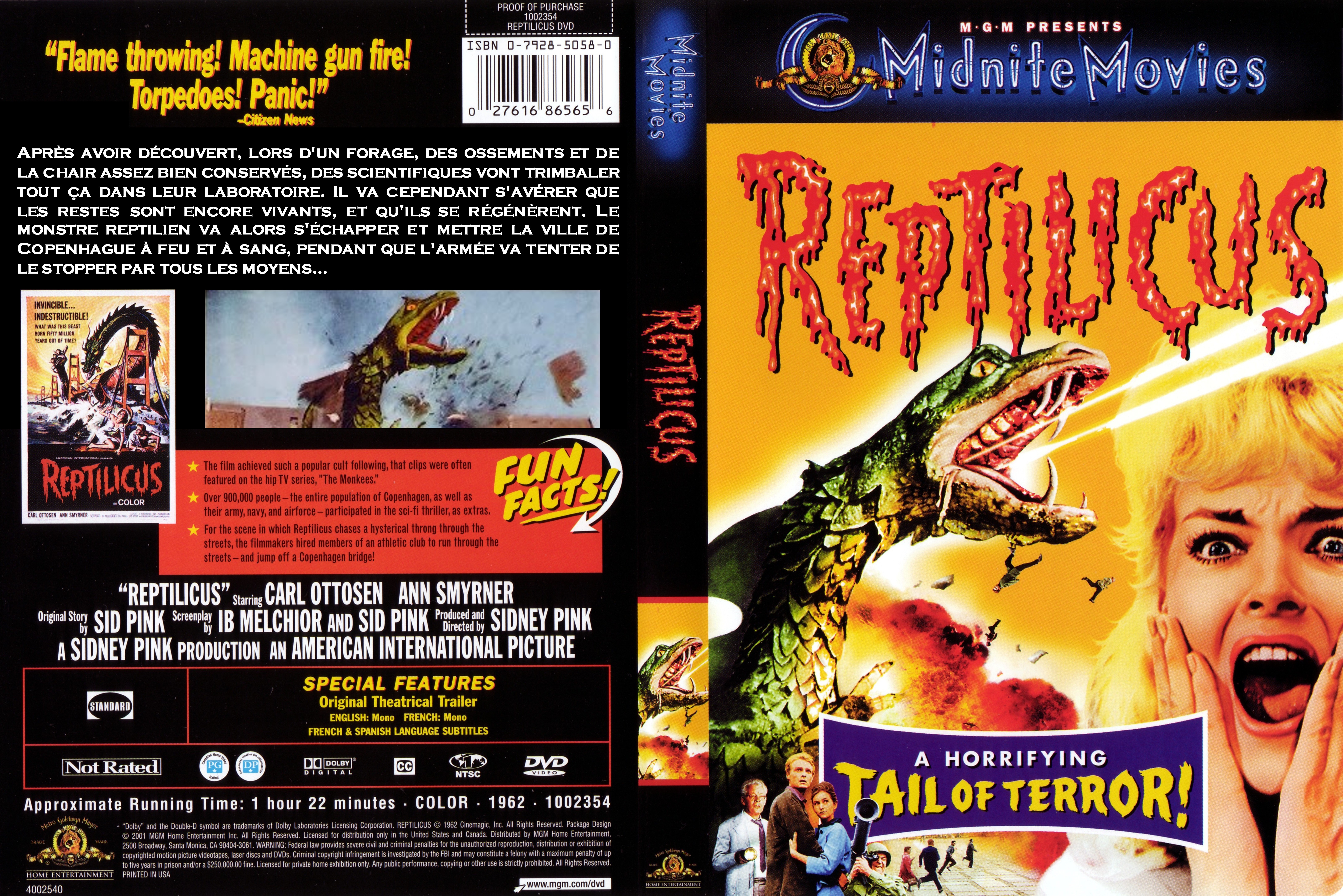 Jaquette DVD Reptilicus custom