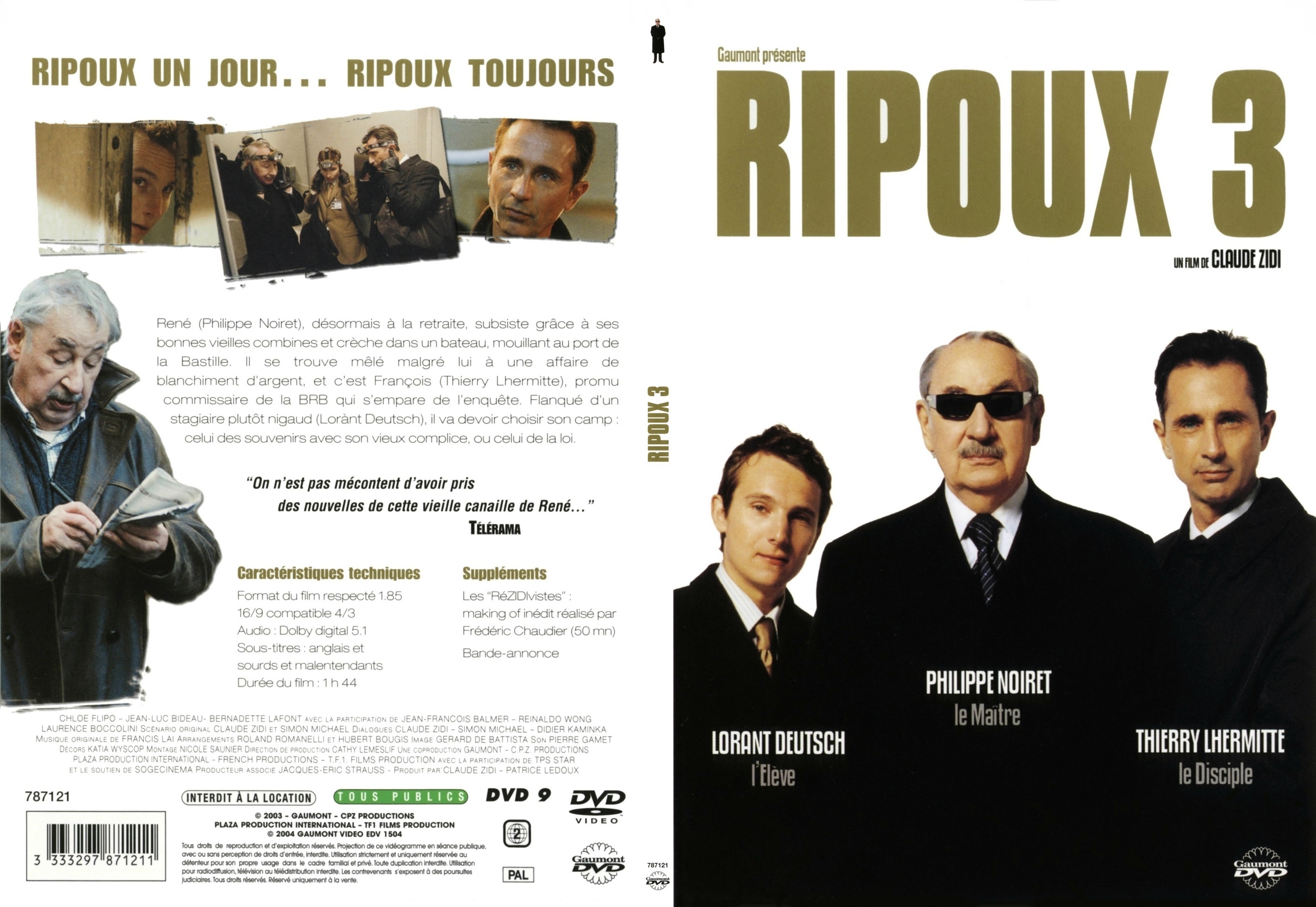 Jaquette DVD Ripoux 3 - SLIM