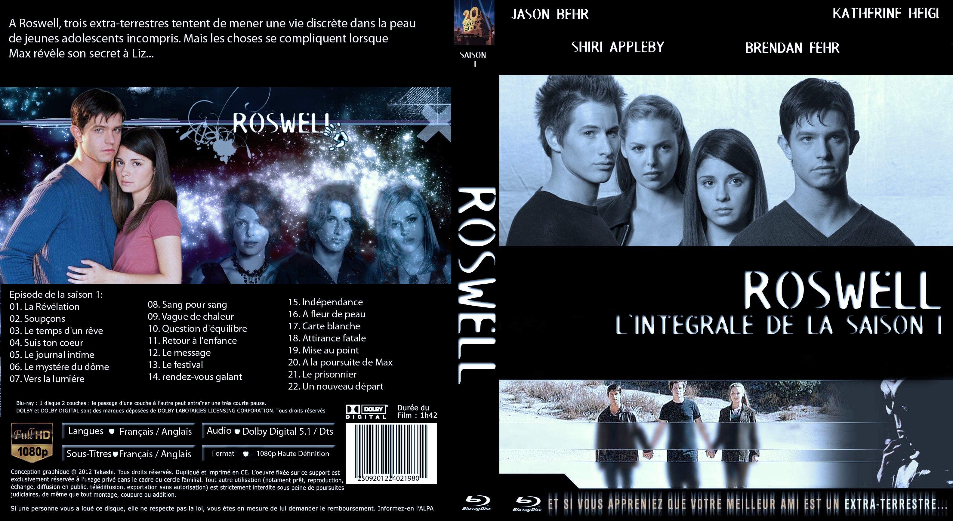 Jaquette DVD Roswell saison 1 custom (BLU-RAY)