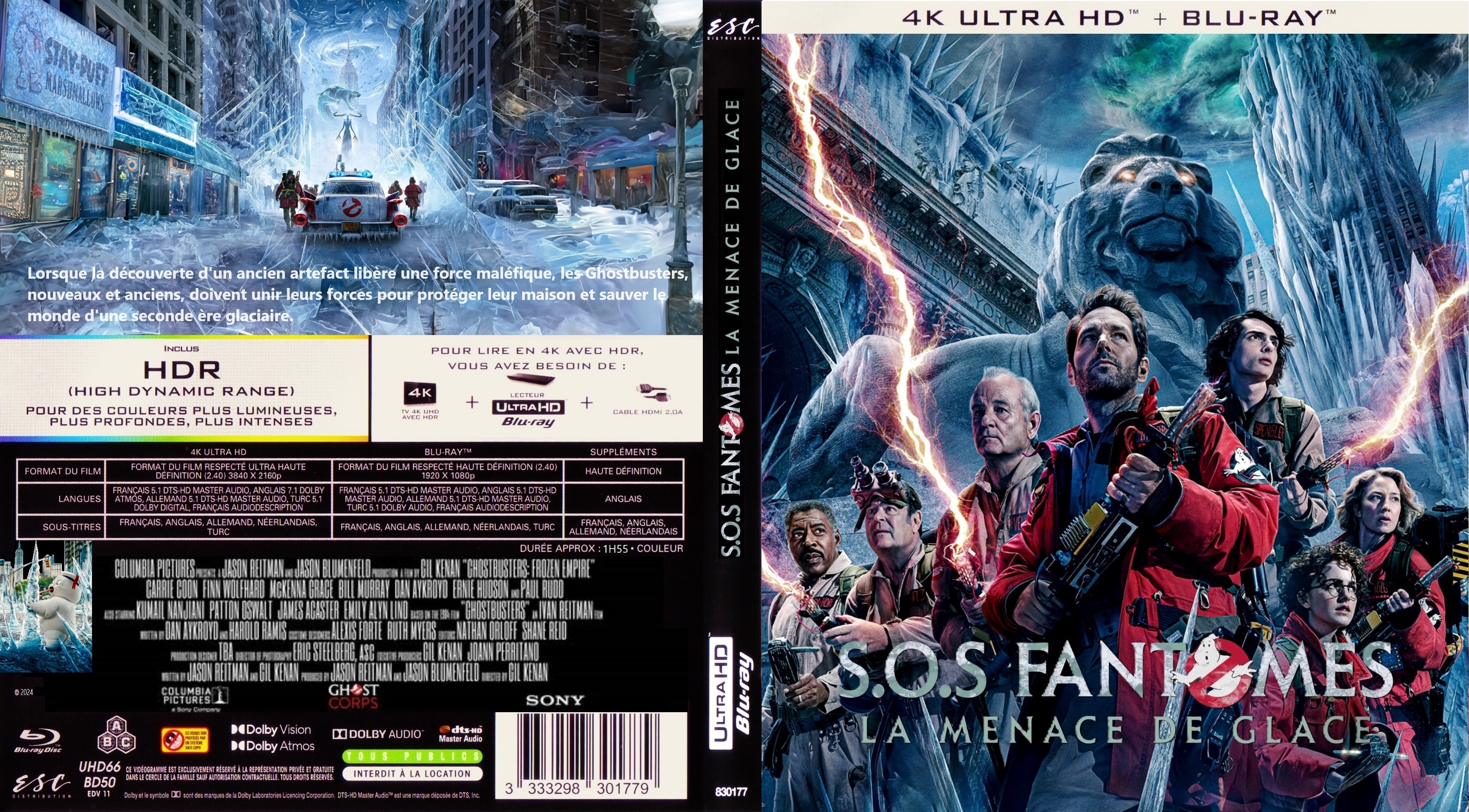 Jaquette DVD SOS Fantomes la menace de glace 4K custom (BLU-RAY)