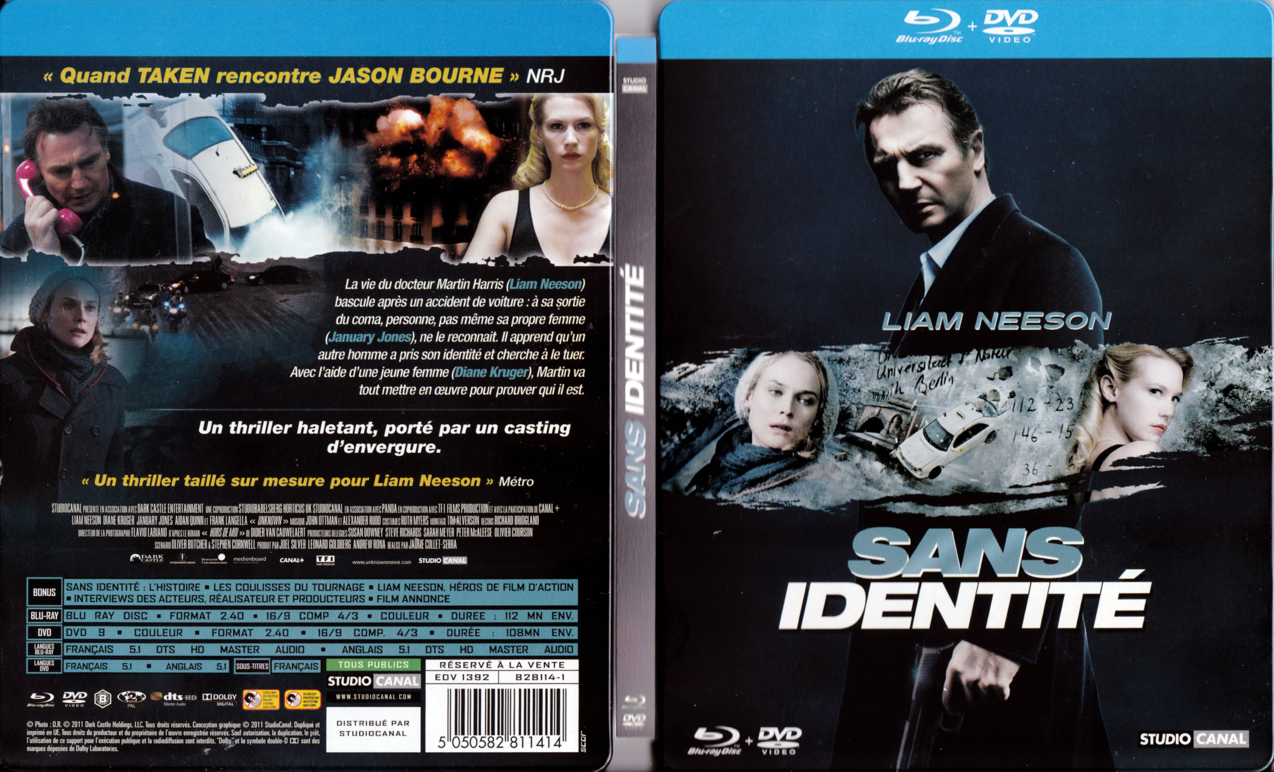 Jaquette Dvd De Sans Identité Blu Ray Cinéma Passion
