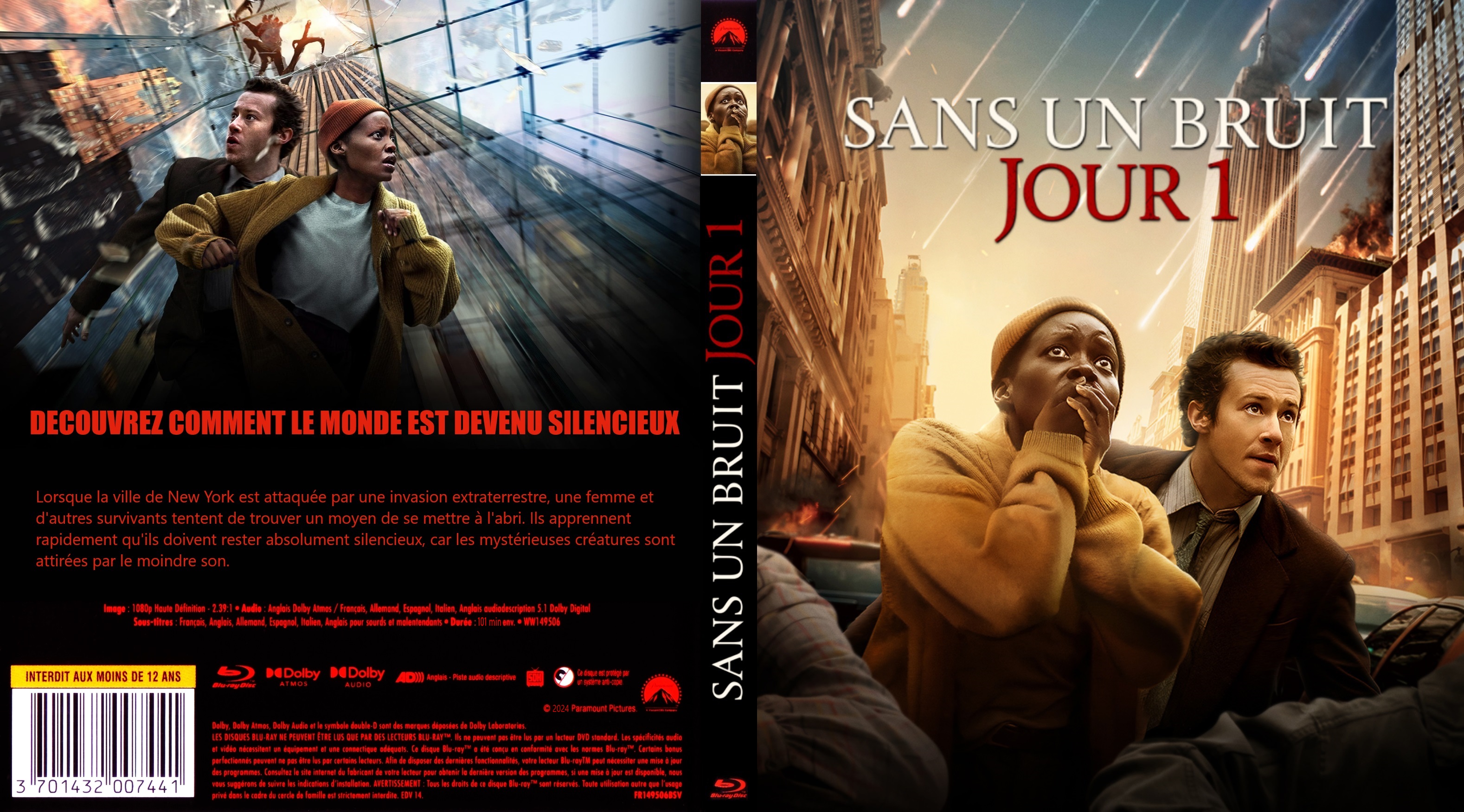 Jaquette DVD Sans un bruit Jour 1 custom (BLU-RAY)