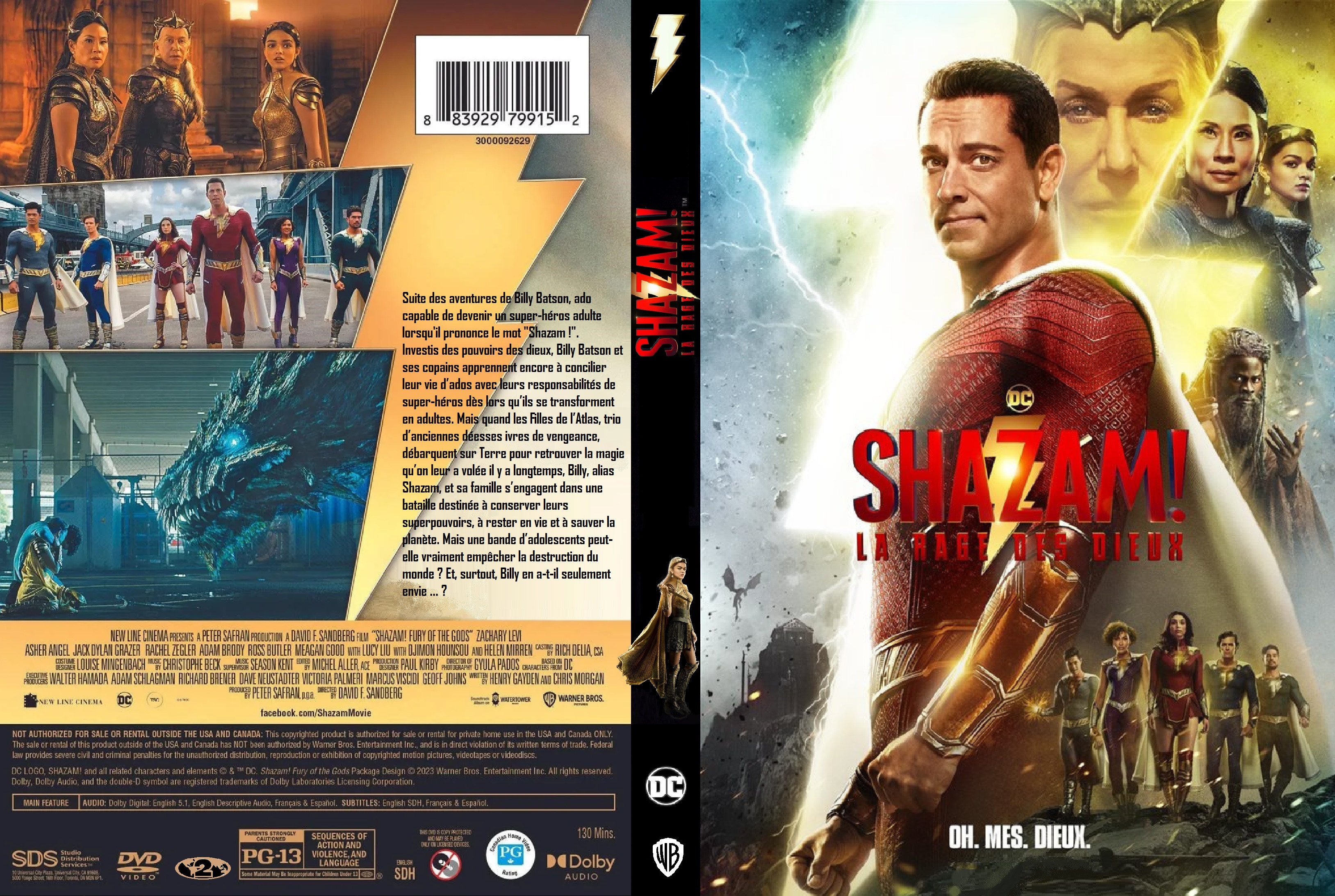 Jaquette DVD Shazam La rage des dieux custom