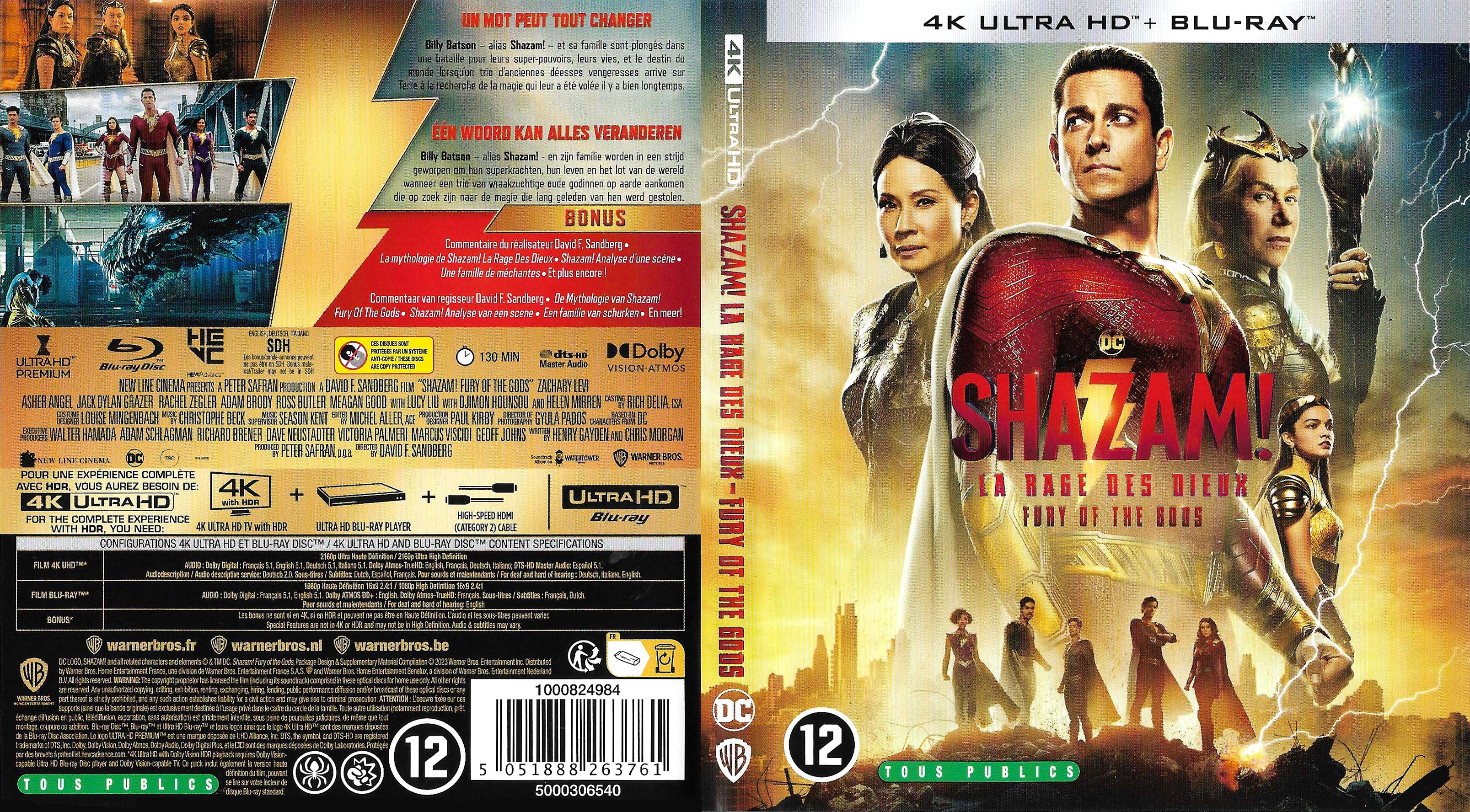 Jaquette DVD Shazam - La Rage Des Dieux 4K (BLU-RAY)