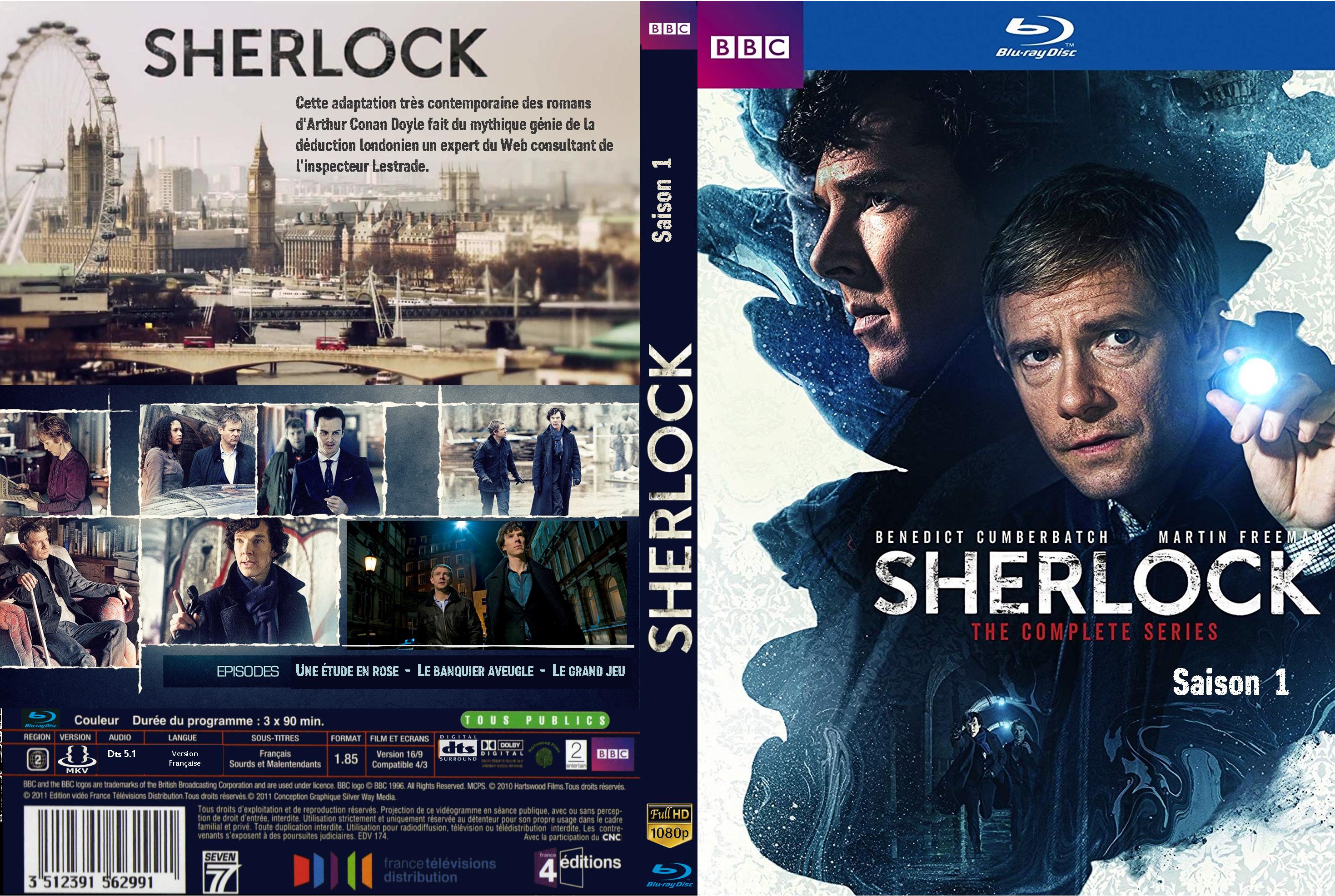 Jaquette DVD Sherlock saison 1 custom (BLU-RAY)