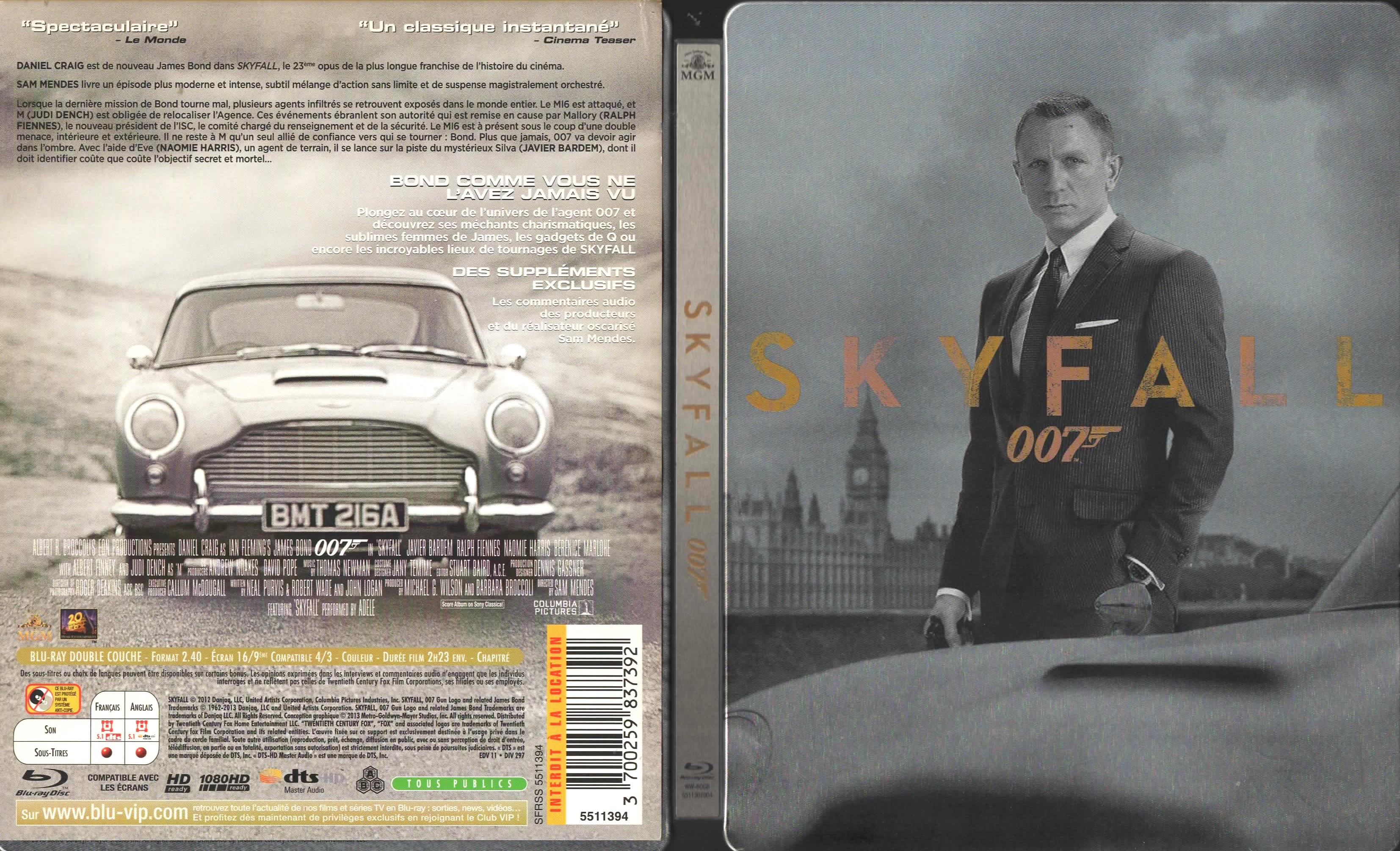 Jaquette DVD Skyfall Steelbook (BLU-RAY)