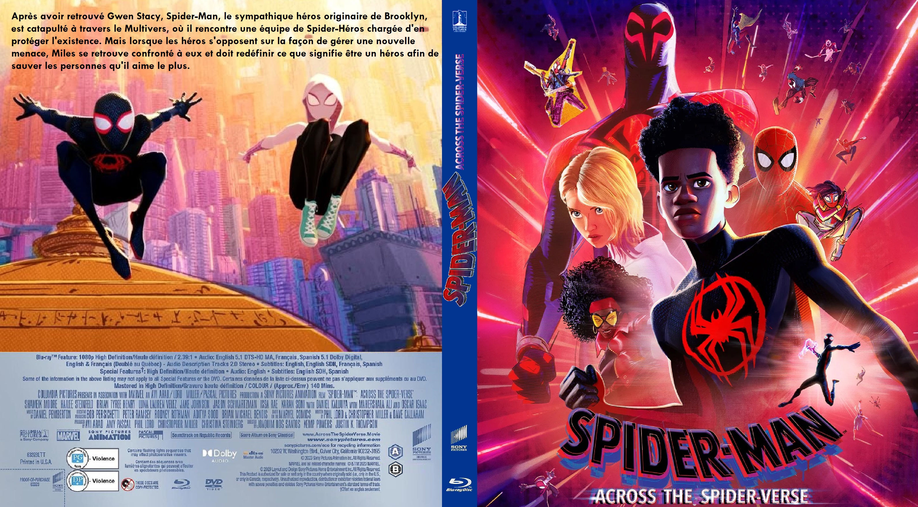 Jaquette DVD Spider-man Accross the Spider-verse BLU RAY custom