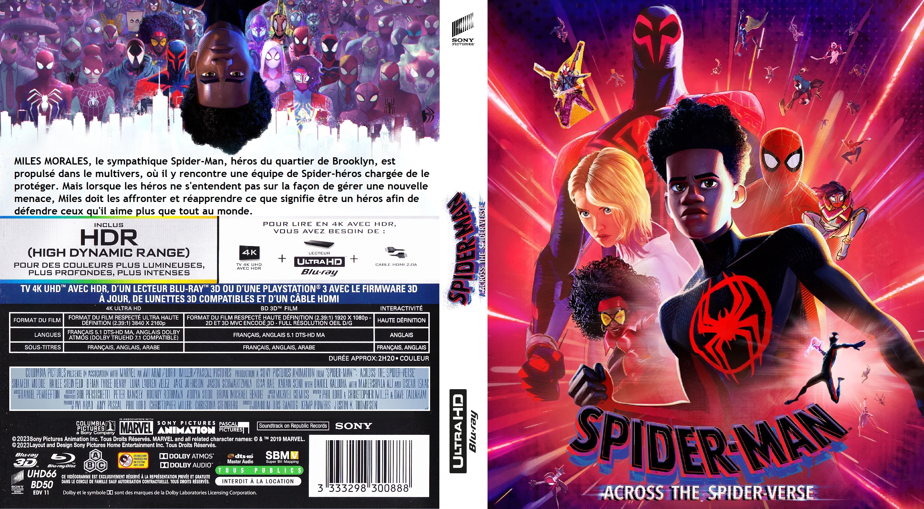 Jaquette DVD Spider-man Accross the Spider-verse  BLU RAY 4K custom
