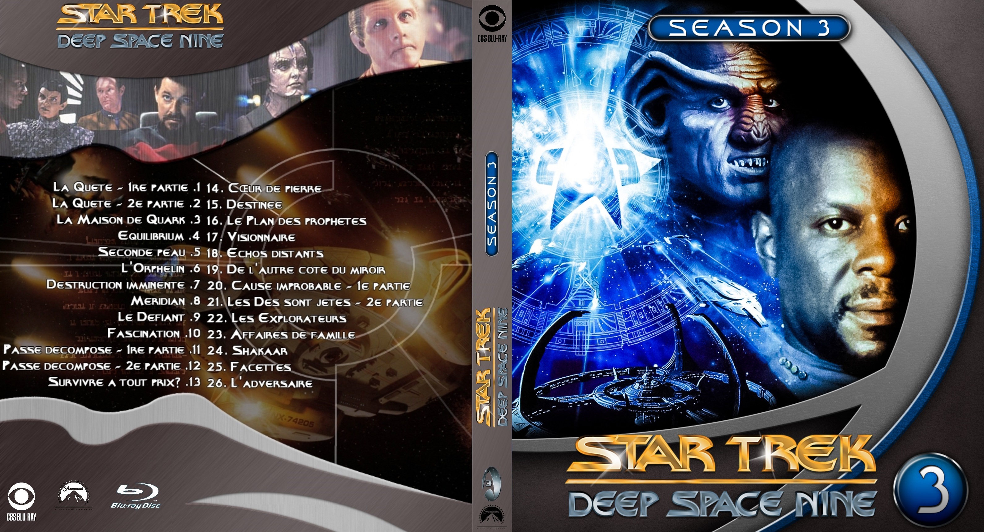 Jaquette DVD Star Trek Deep Space Nine saison 3 custom (BLU-RAY)