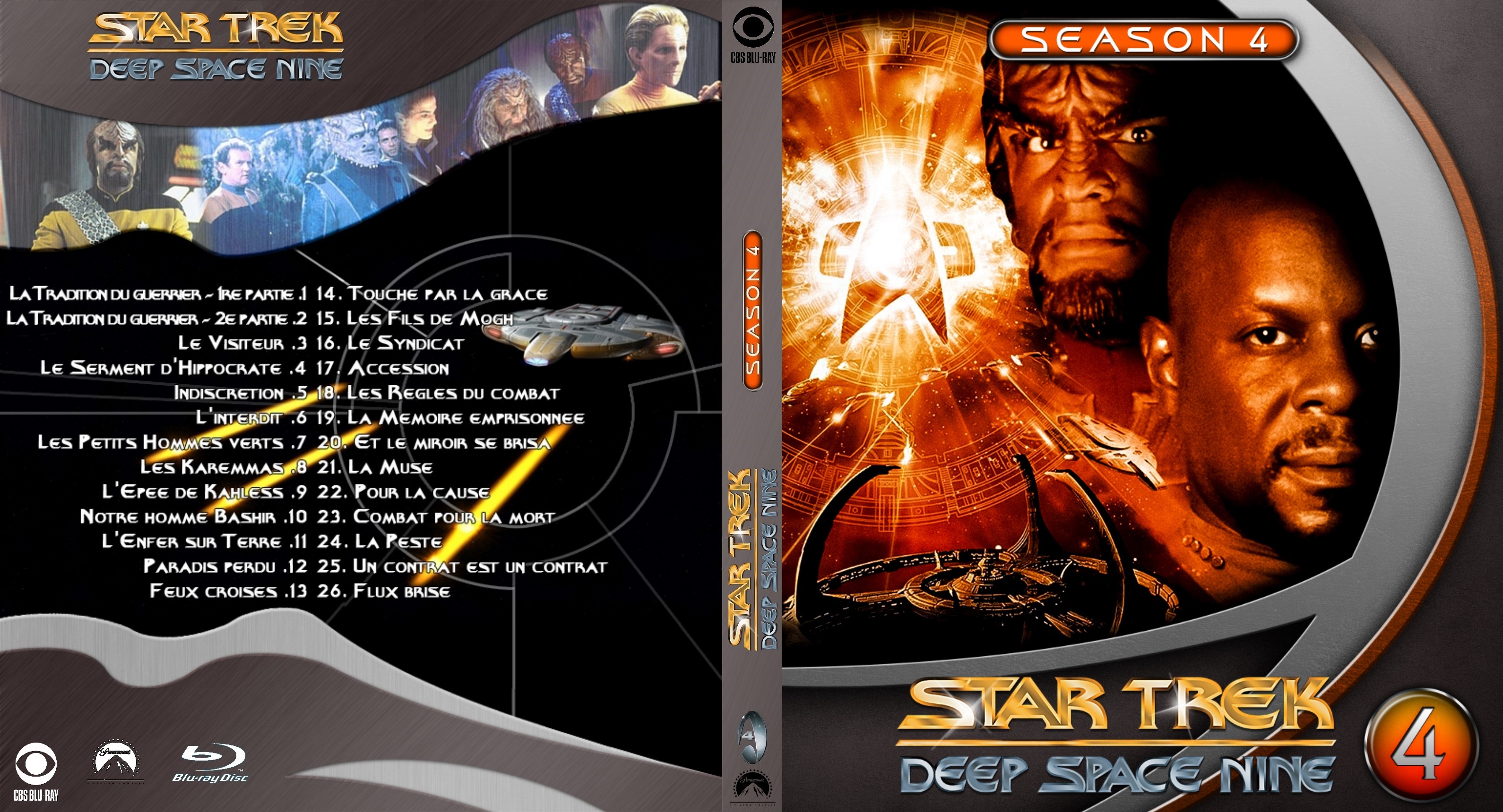 Jaquette DVD Star Trek Deep Space Nine saison 4 custom (BLU-RAY)