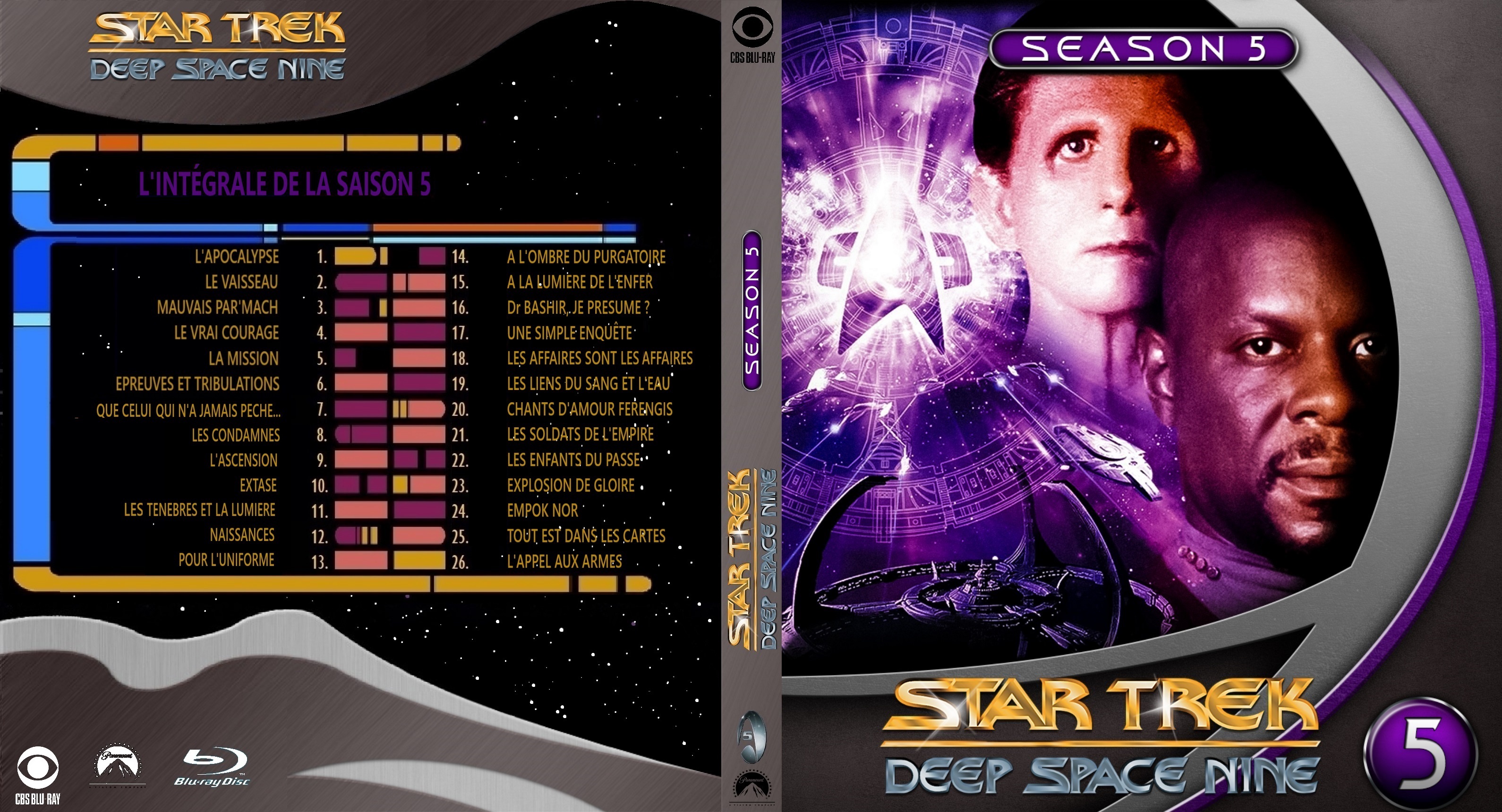 Jaquette DVD Star Trek Deep Space Nine saison 5 custom (BLU-RAY)