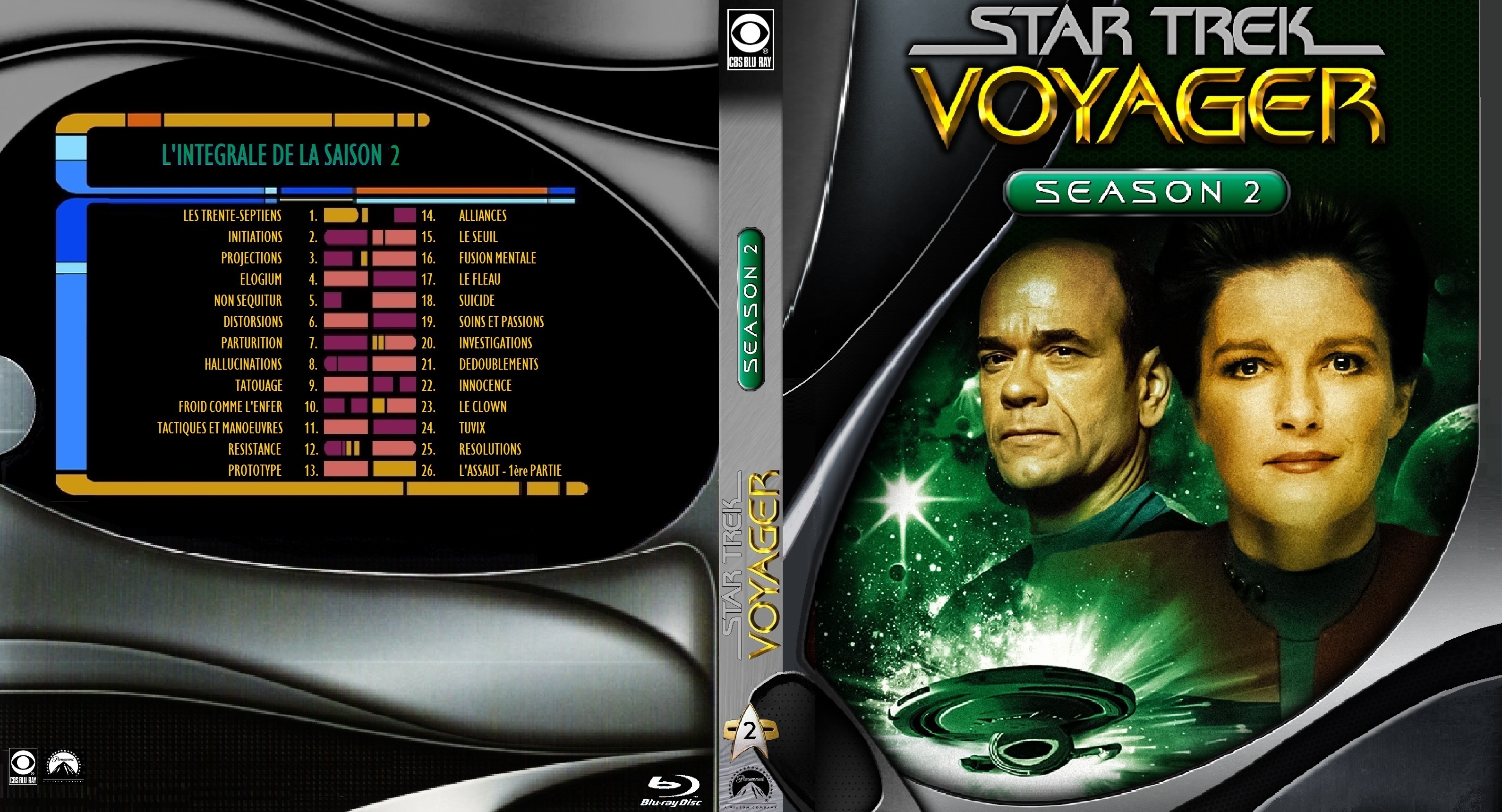 Jaquette DVD Star Trek Voyager saison 2 custom (BLU-RAY)