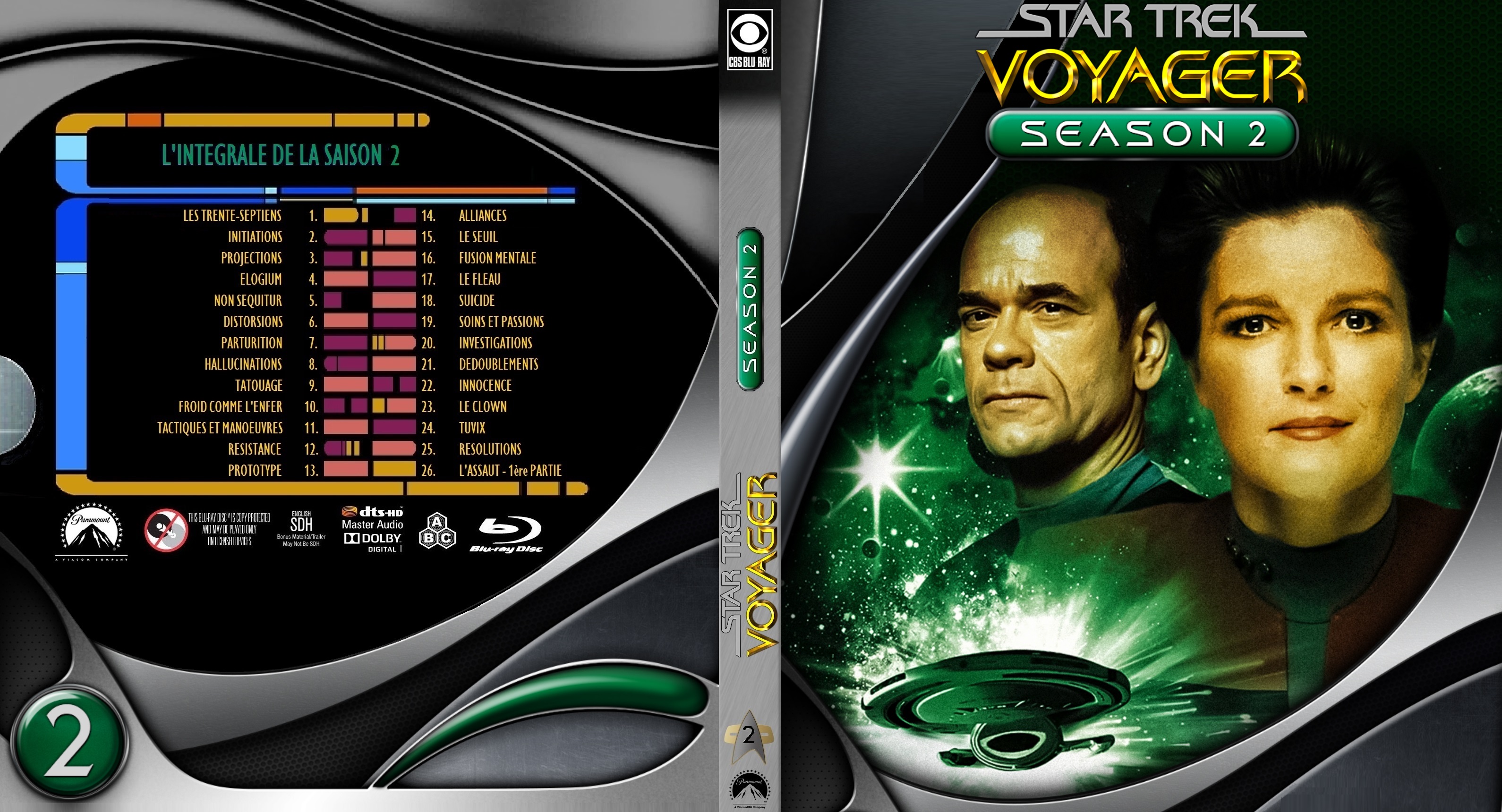 Jaquette DVD Star Trek Voyager saison 2 custom (BLU-RAY) v2