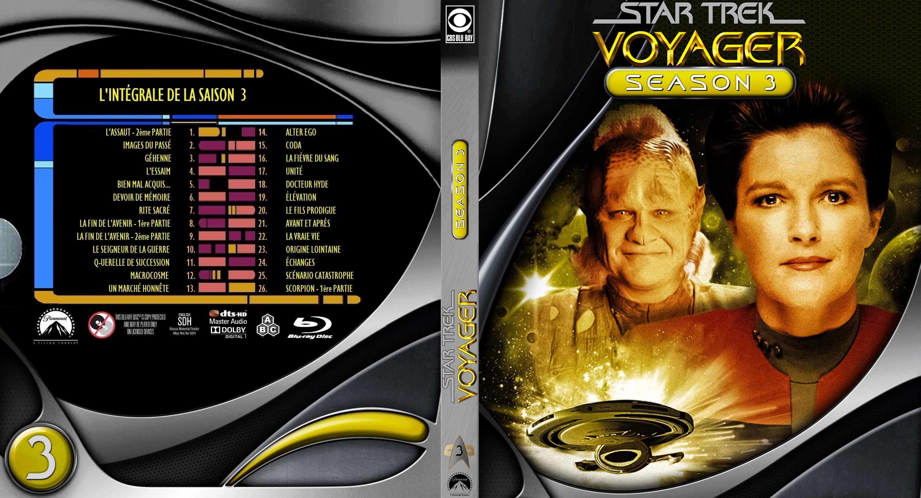 Jaquette DVD Star Trek Voyager saison 3 custom (BLU-RAY) v2