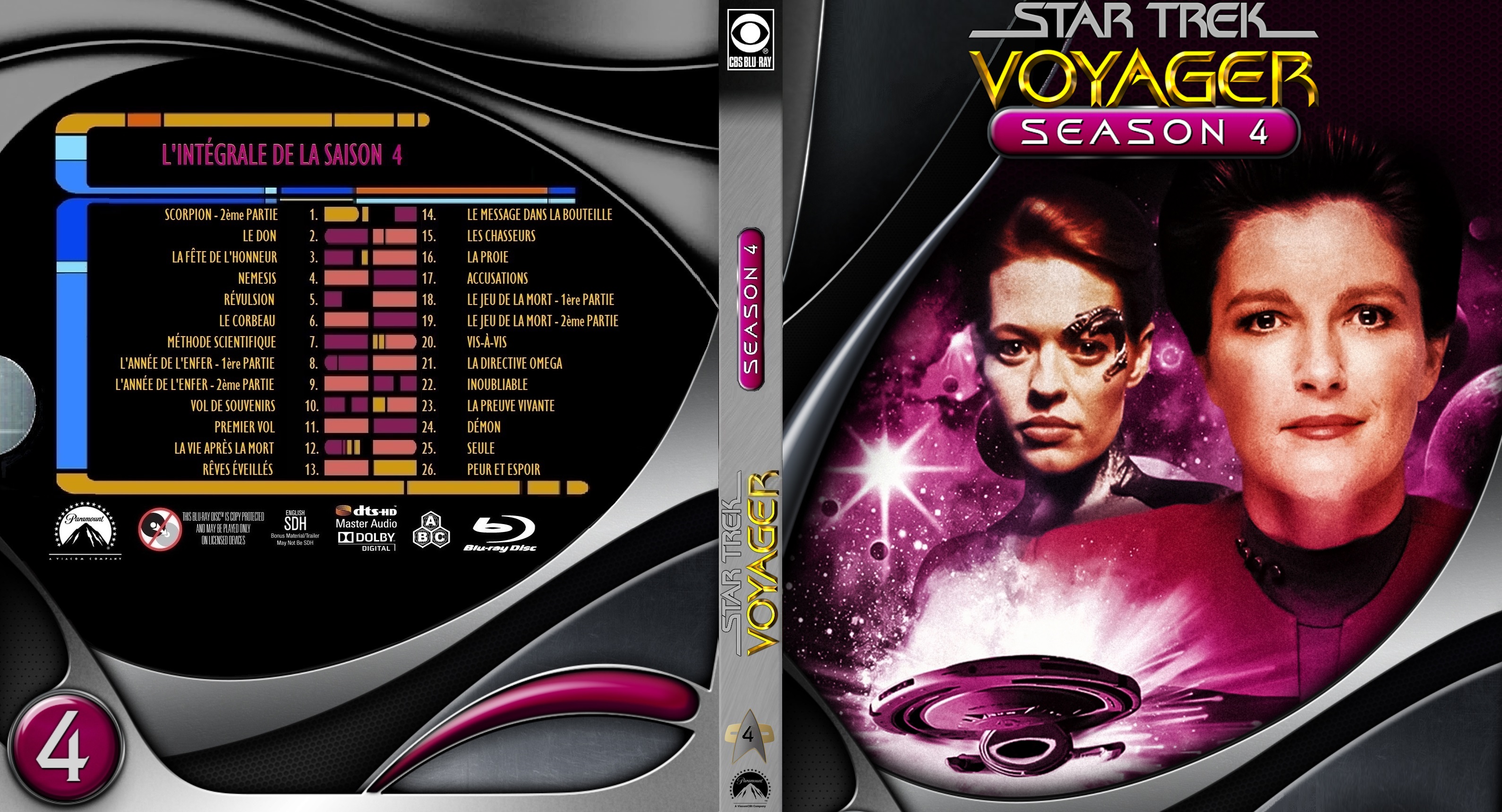 Jaquette DVD Star Trek Voyager saison 4 custom (BLU-RAY) v2