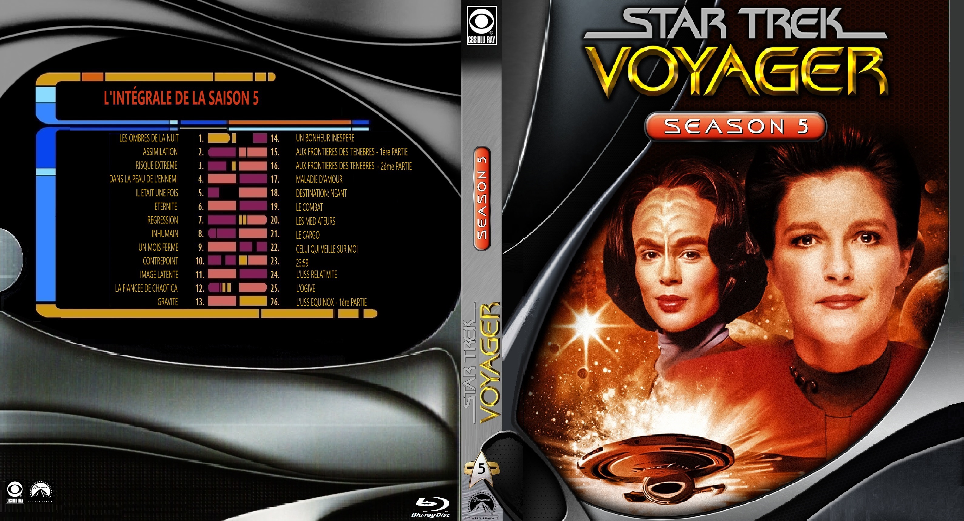 Jaquette DVD Star Trek Voyager saison 5 custom (BLU-RAY)