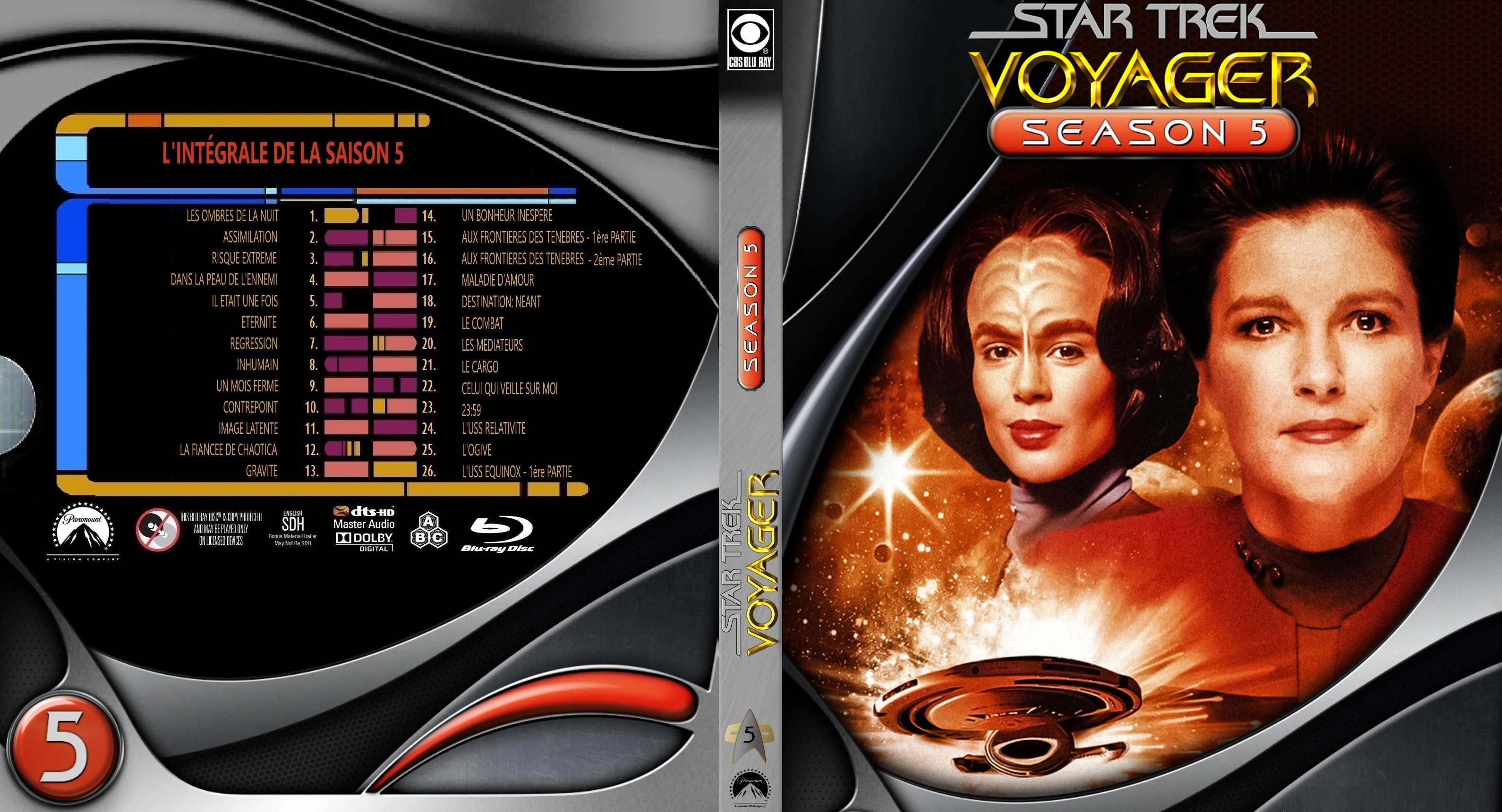 Jaquette DVD Star Trek Voyager saison 5 custom (BLU-RAY) v2