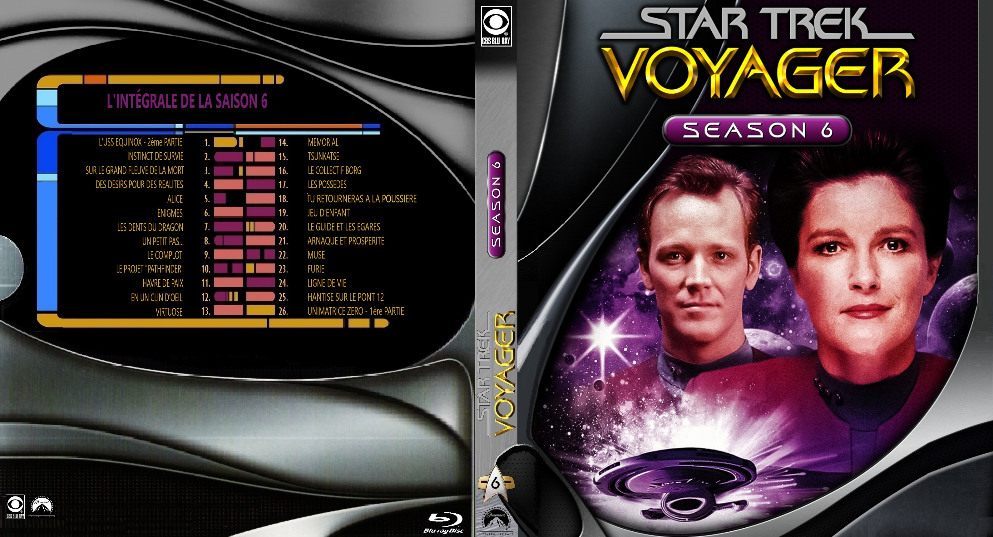 Jaquette DVD Star Trek Voyager saison 6 custom (BLU-RAY)