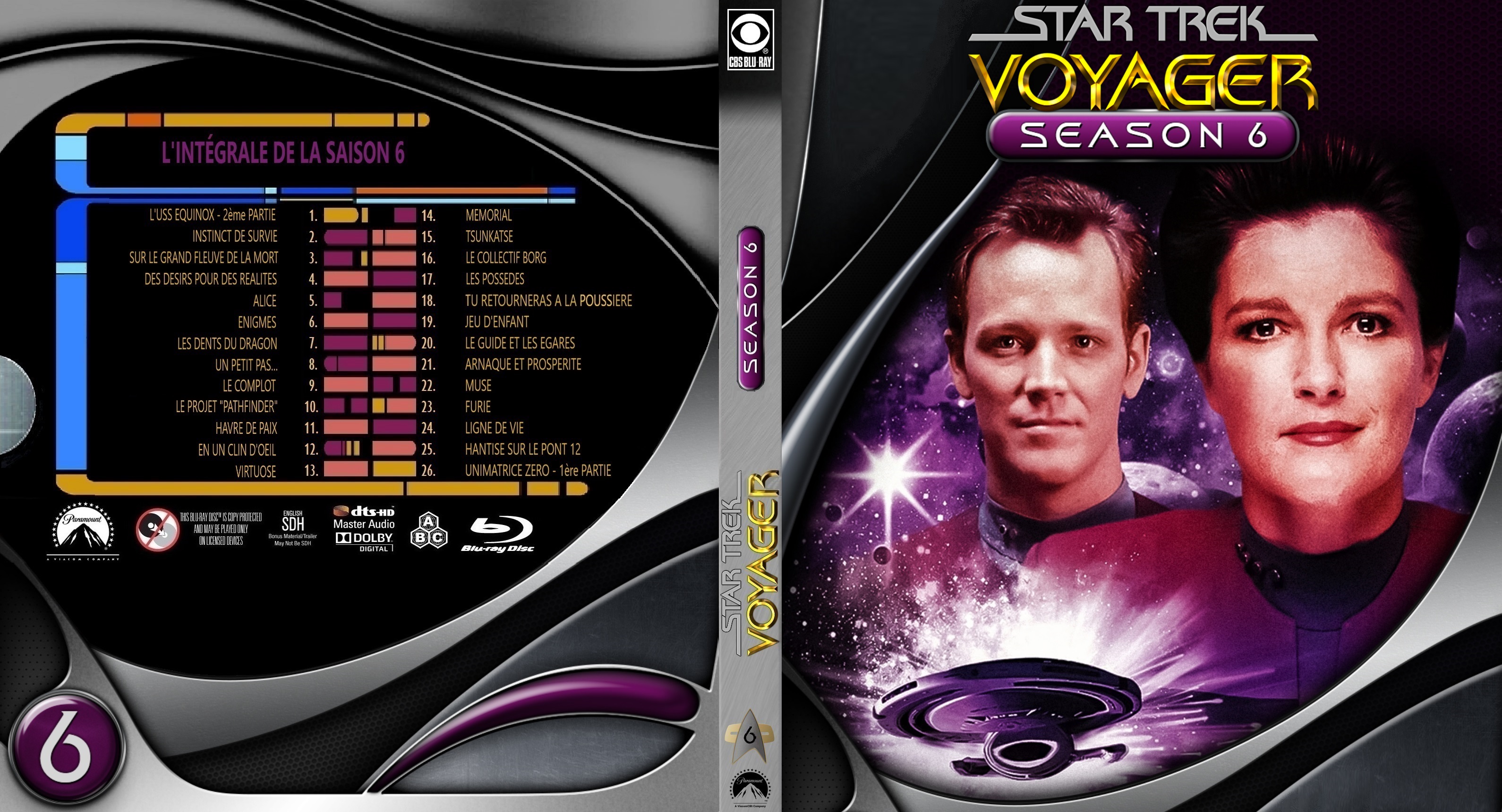 Jaquette DVD Star Trek Voyager saison 6 custom (BLU-RAY) v2
