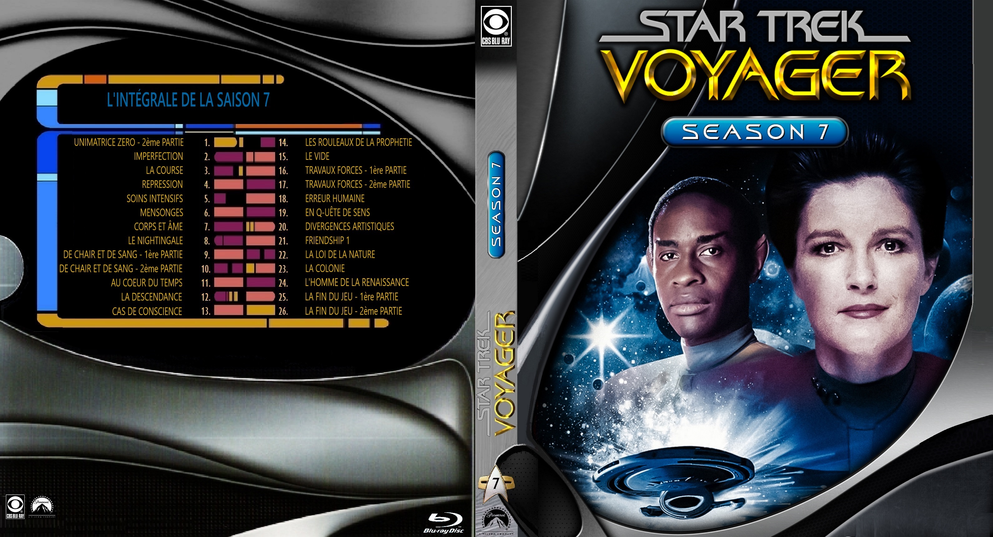 Jaquette DVD Star Trek Voyager saison 7 custom (BLU-RAY)