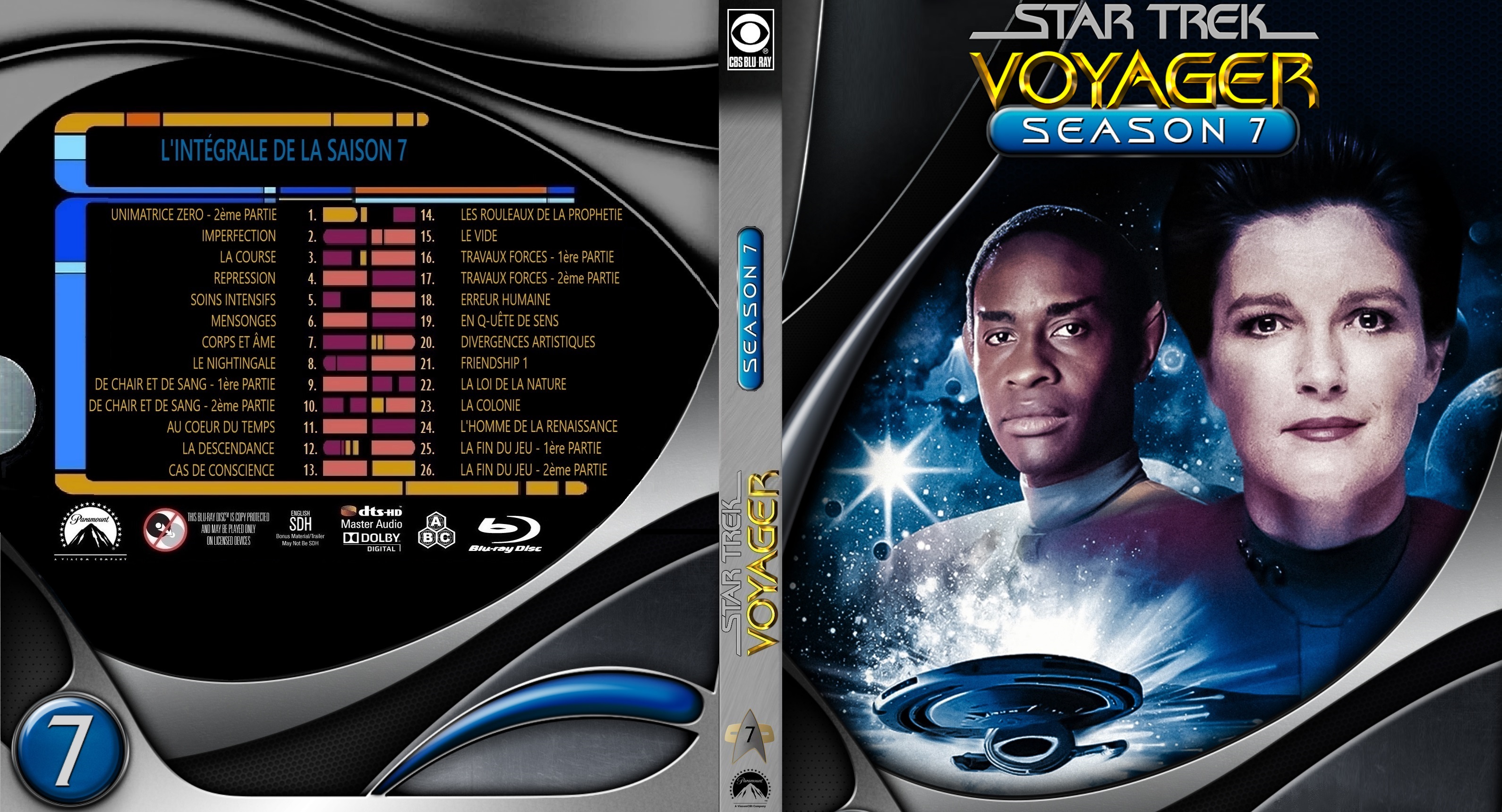 Jaquette DVD Star Trek Voyager saison 7 custom (BLU-RAY) v2