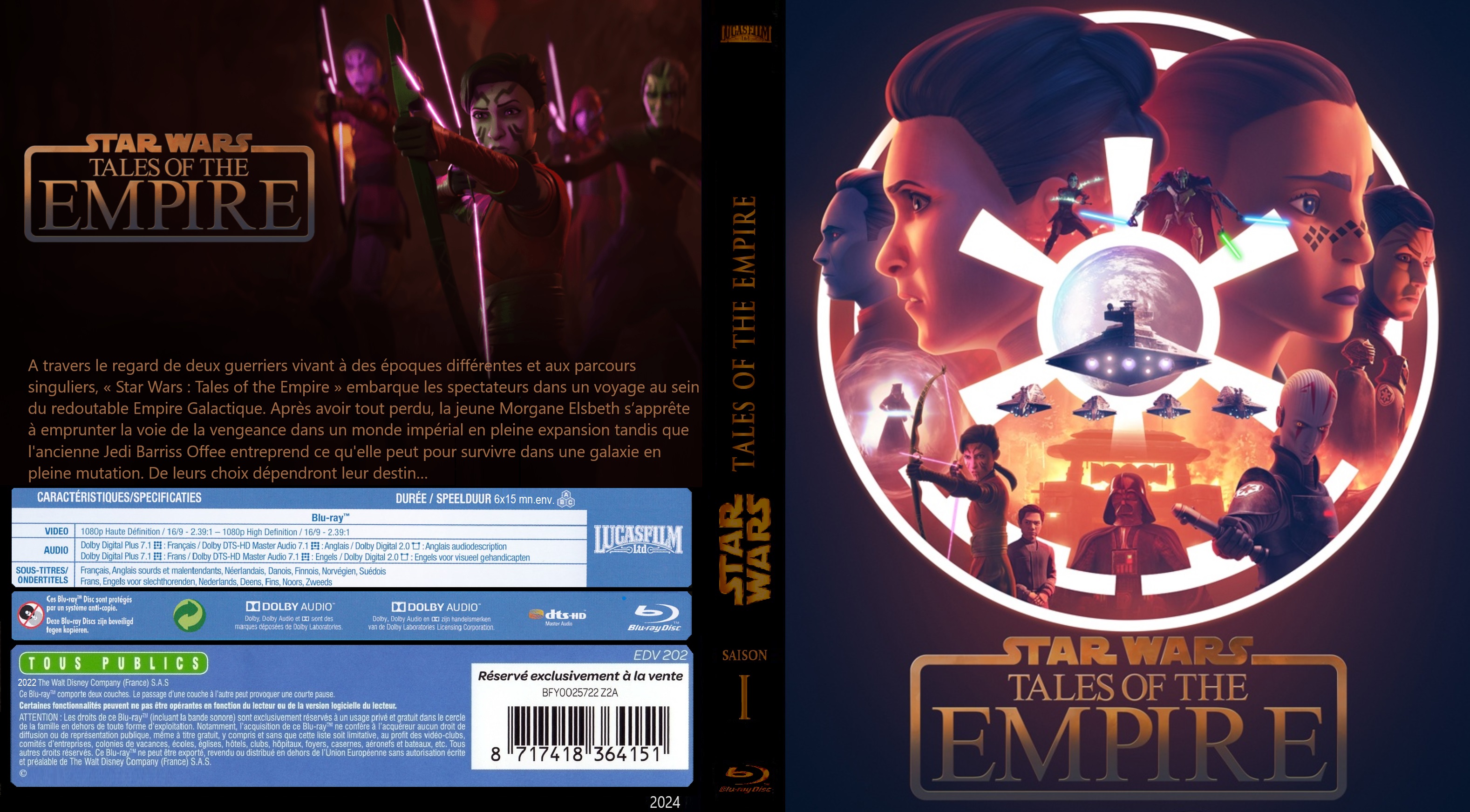 Jaquette DVD Star Wars Tales of the Empire Saison 1 custom (BLU-RAY)