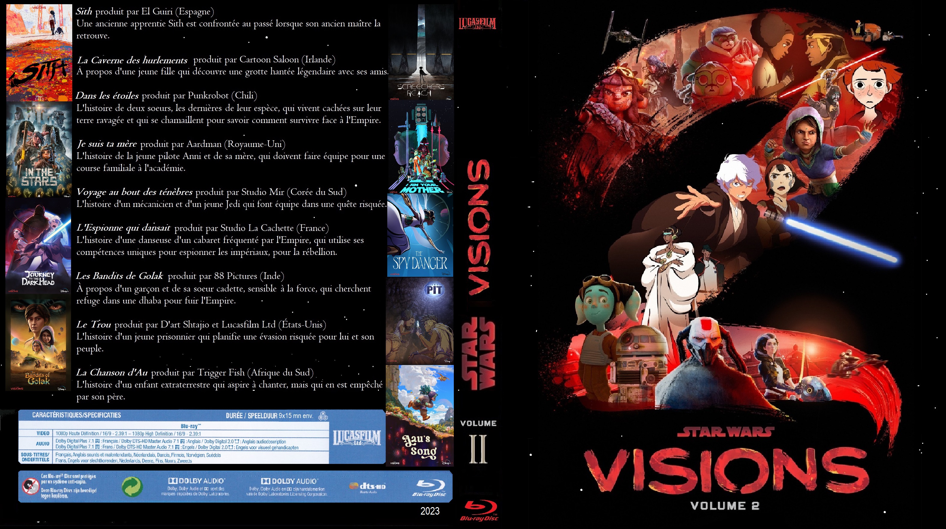 Jaquette DVD Star Wars Visions Volume 2 custom  BLU RAY