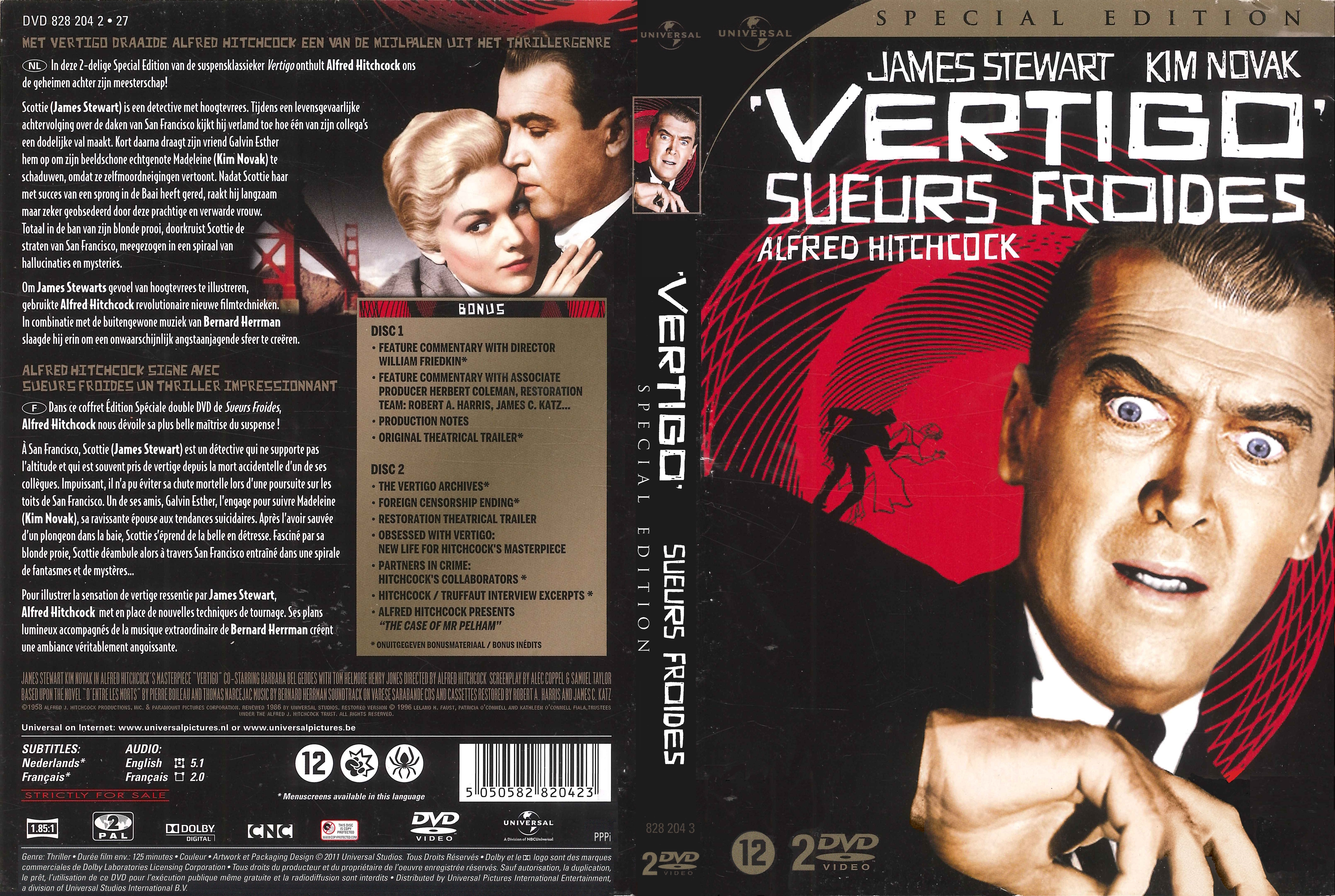 Jaquette DVD Sueurs Froides v7